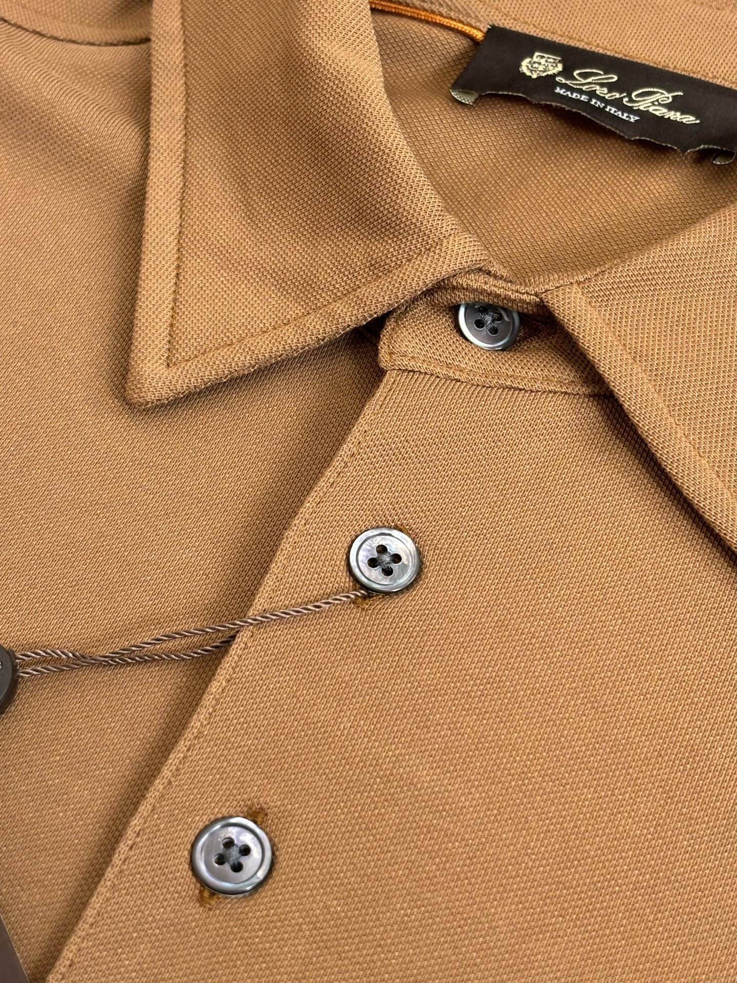 Loro Piana LP Logo Embroidered Pique Cotton Polo Shirt