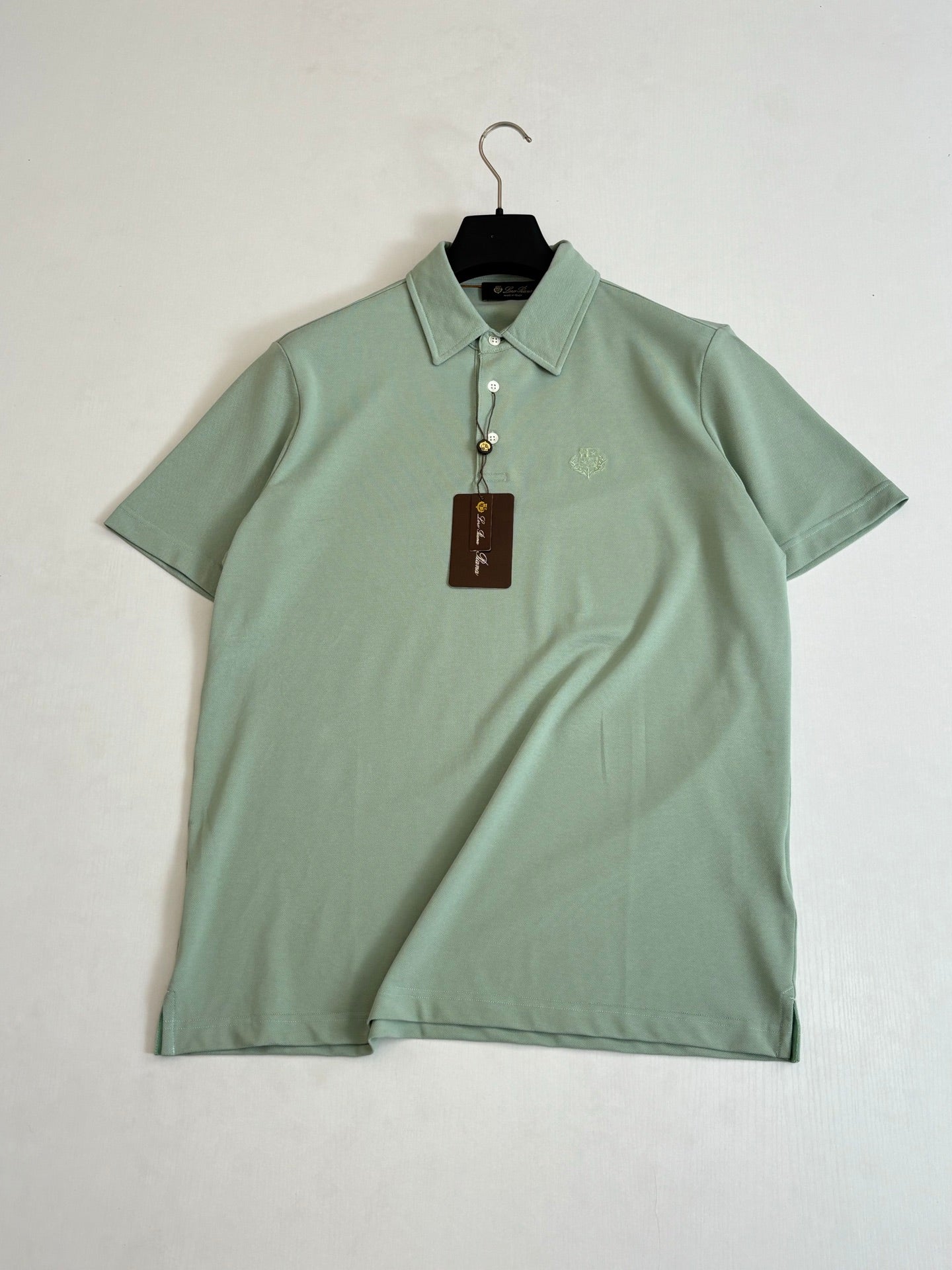Loro Piana LP Logo Embroidered Pique Cotton Polo Shirt
