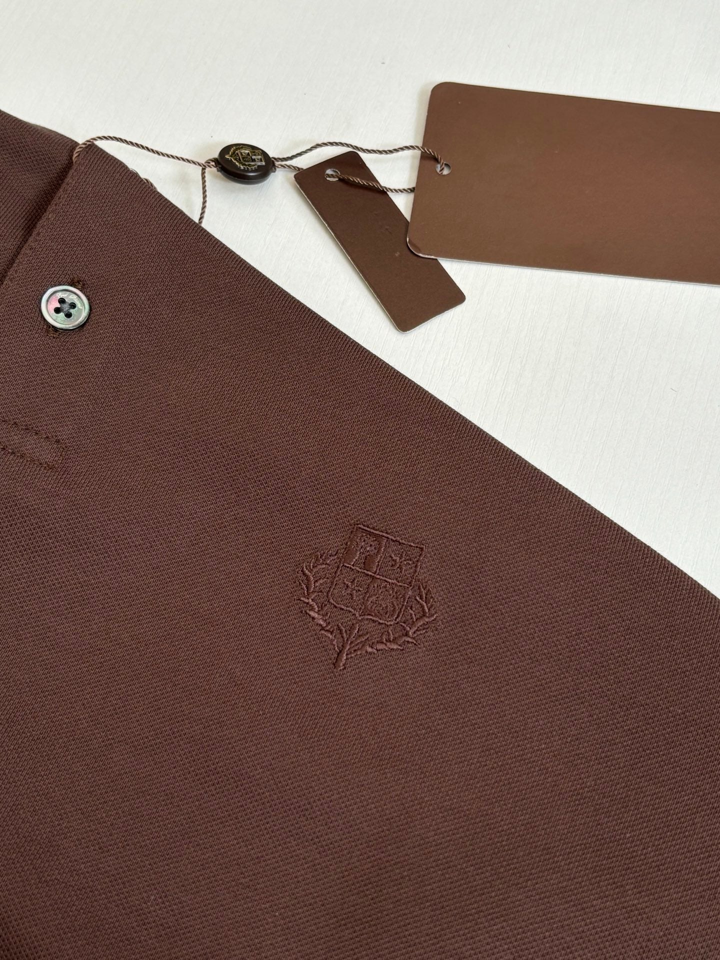 Loro Piana LP Logo Embroidered Pique Cotton Polo Shirt