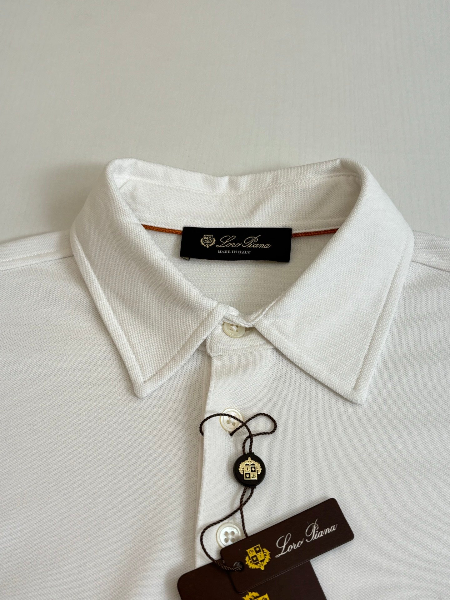 Loro Piana LP Logo Embroidered Piqué Cotton Polo Shirt