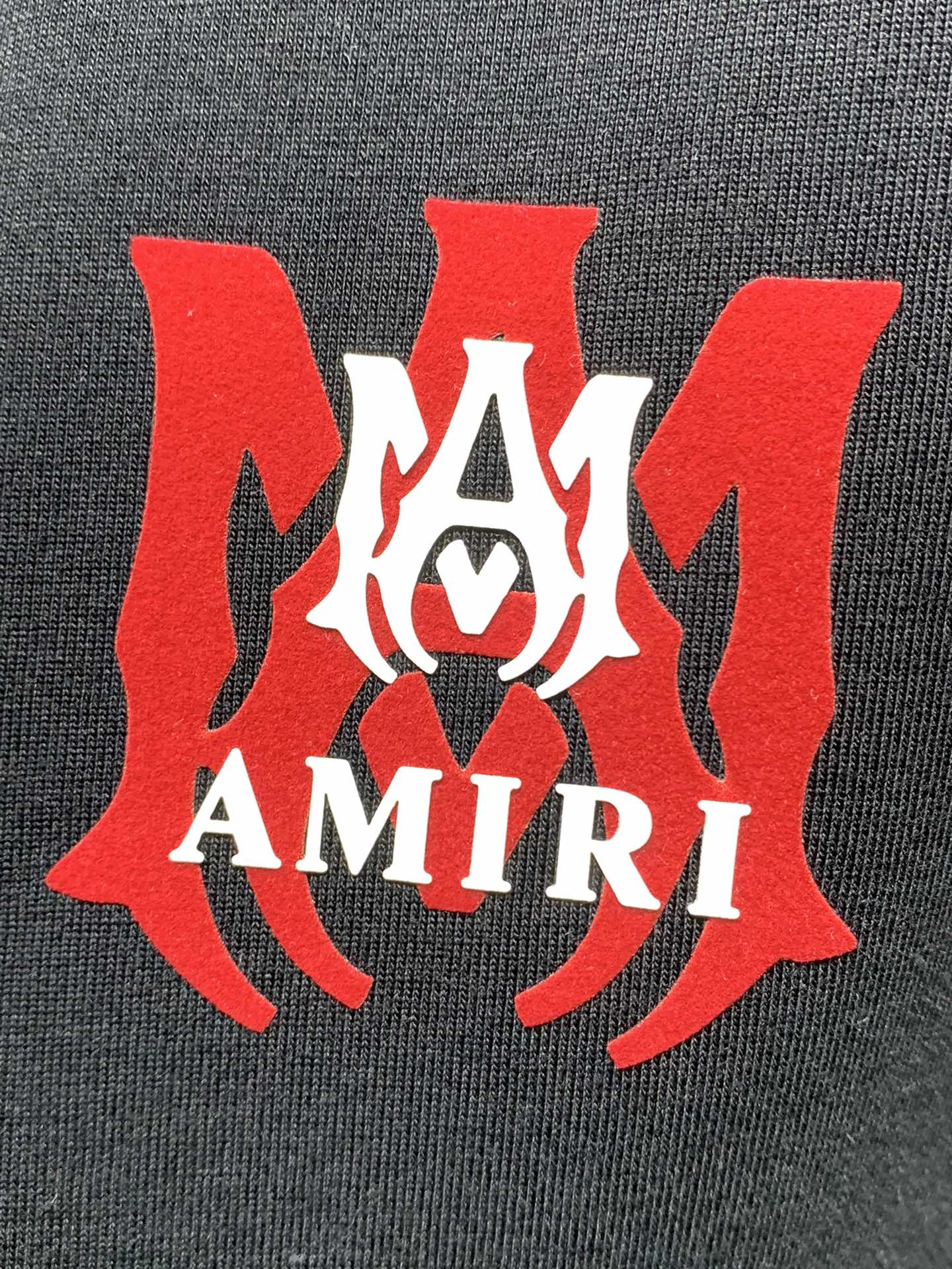 Amiri Washed Distressed Flocked Logo T-Shirt