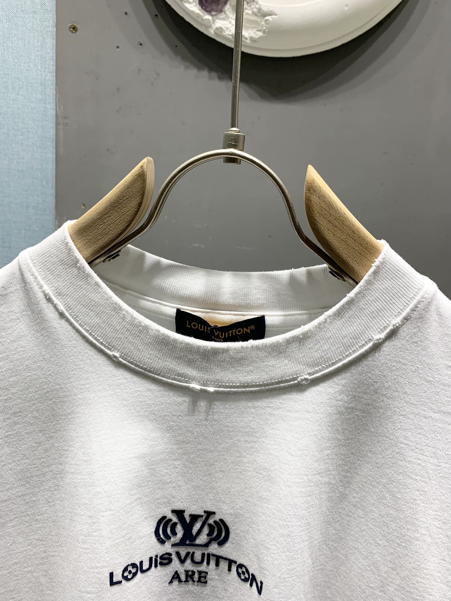 Louis Vuitton Crackle Logo Distressed T-Shirt