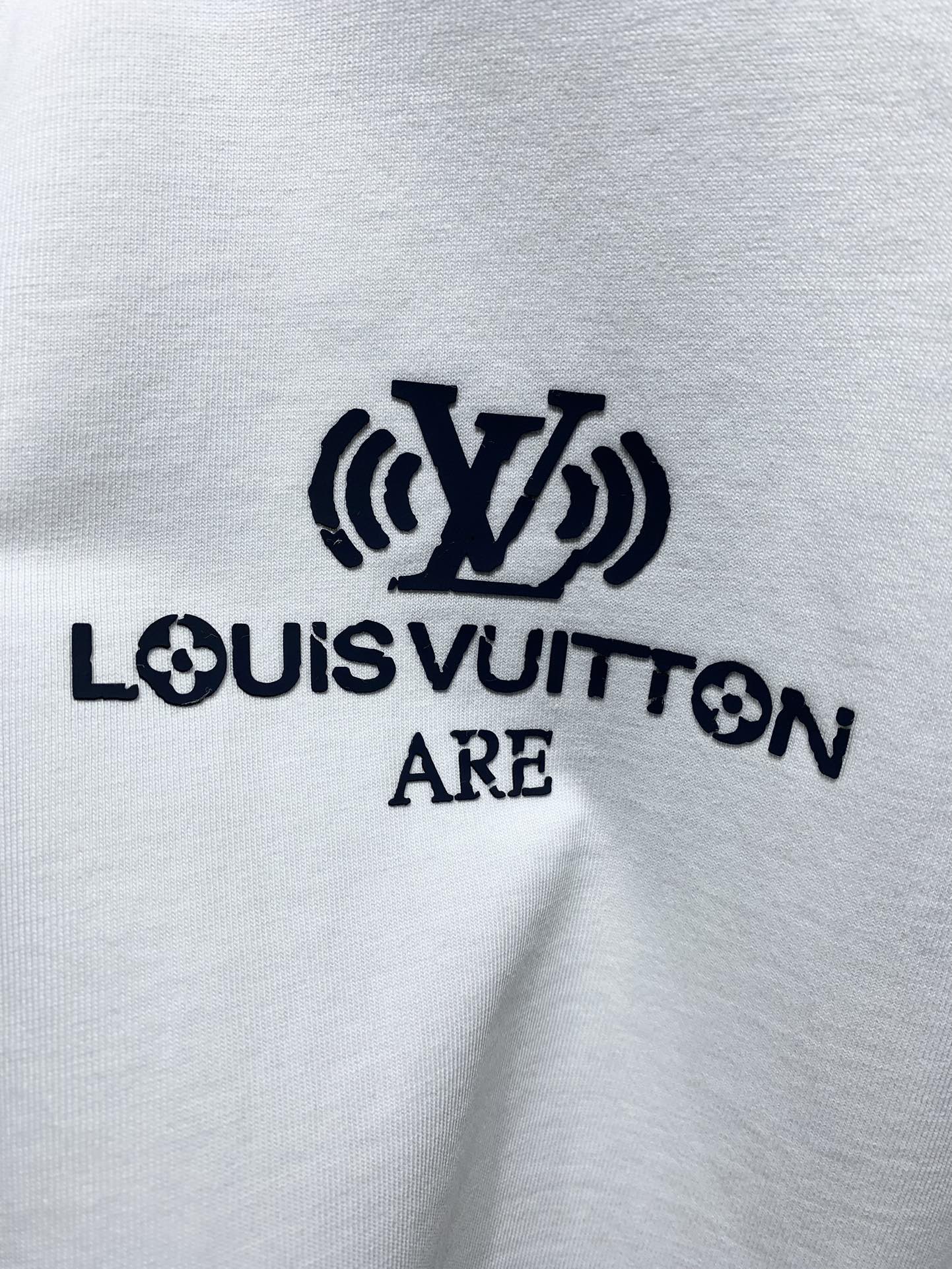 Louis Vuitton Crackle Logo Distressed T-Shirt