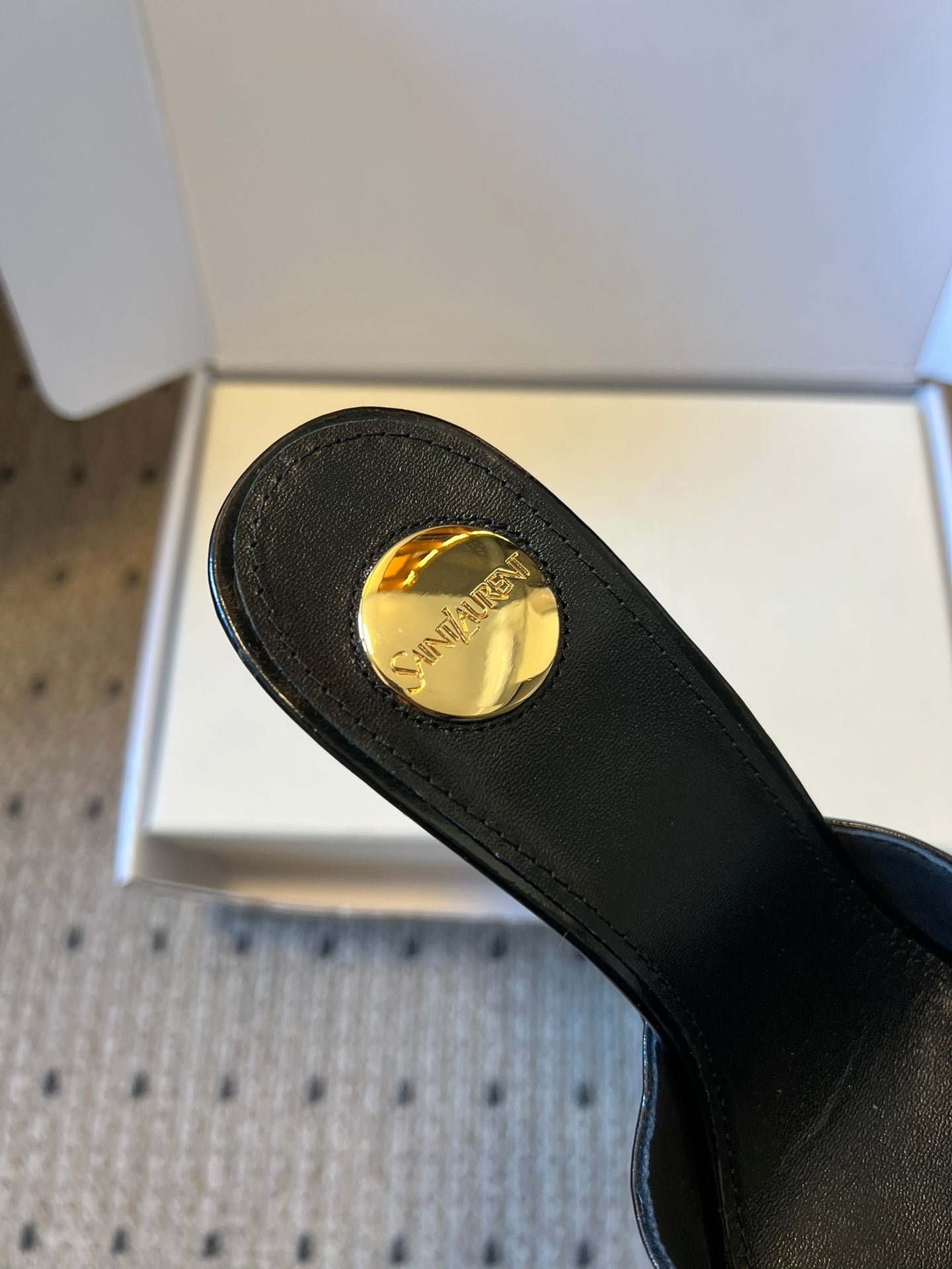 Saint Laurent Ruched Leather Mules – 26SS