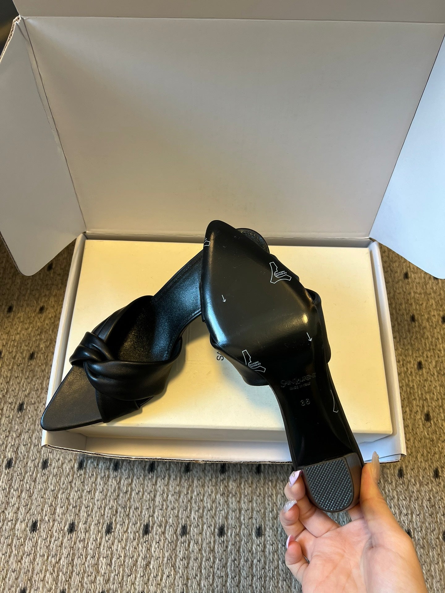 Saint Laurent Knotted Leather Mules – 26SS