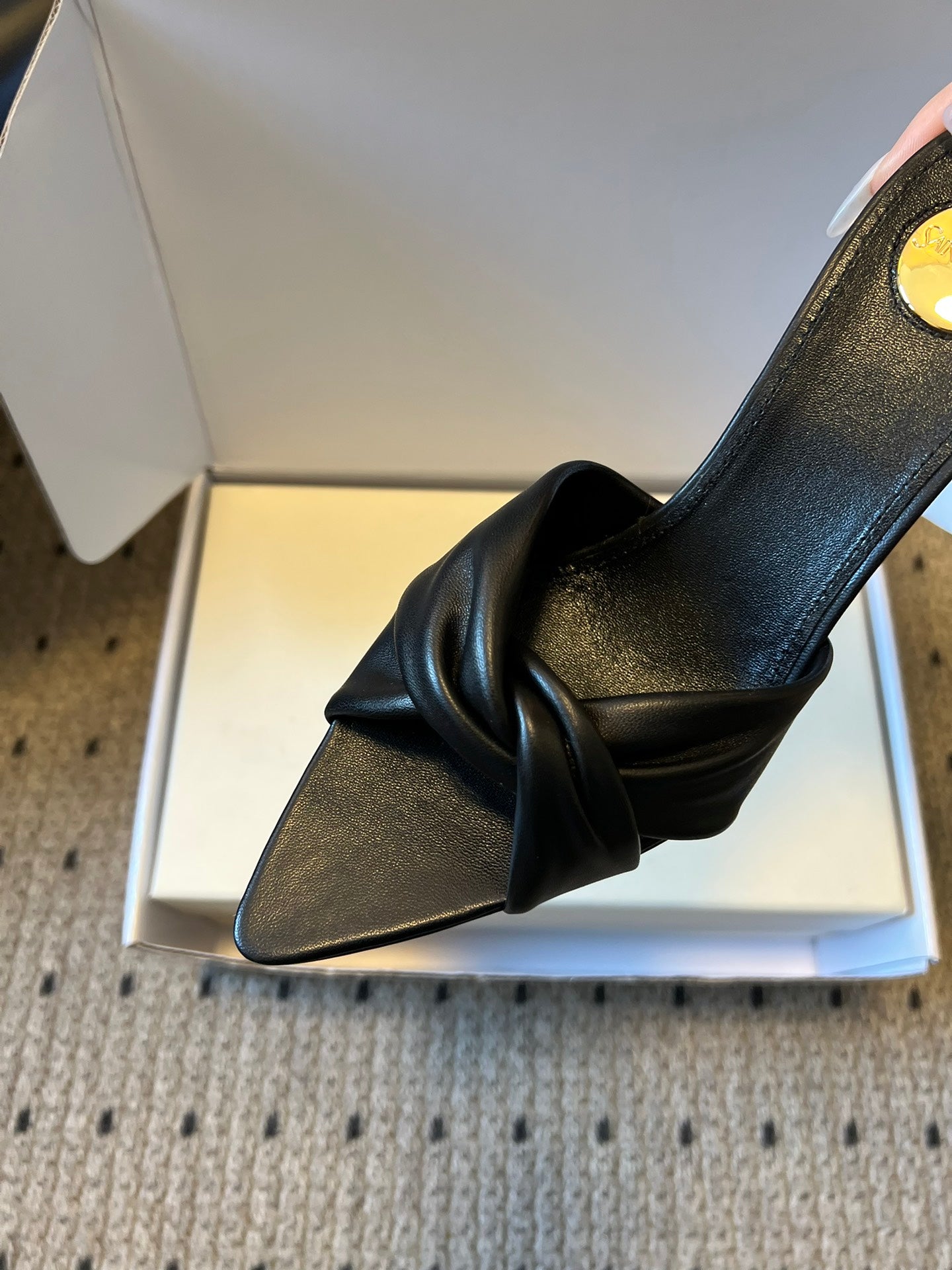 Saint Laurent Knotted Leather Mules – 26SS