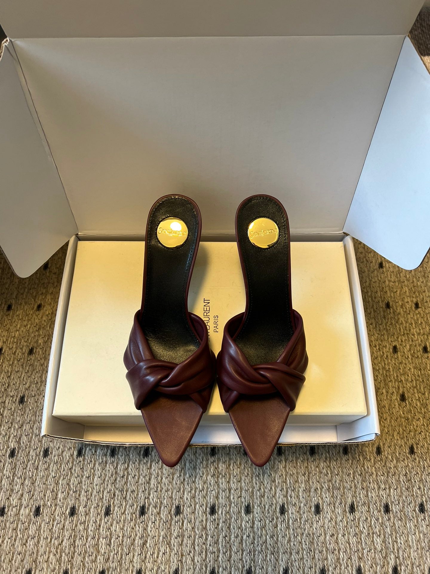 Saint Laurent Knotted Leather Mules – 26SS