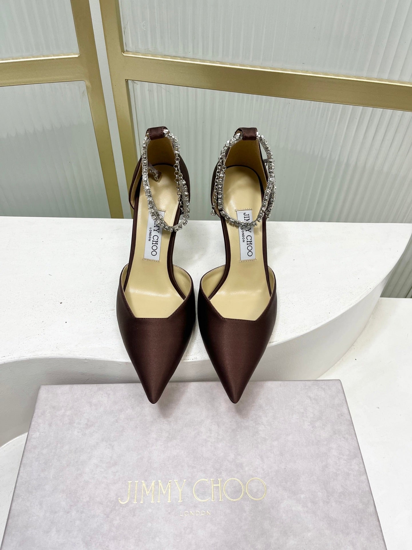Jimmy Choo Stevie 100 Satin Bow Heels