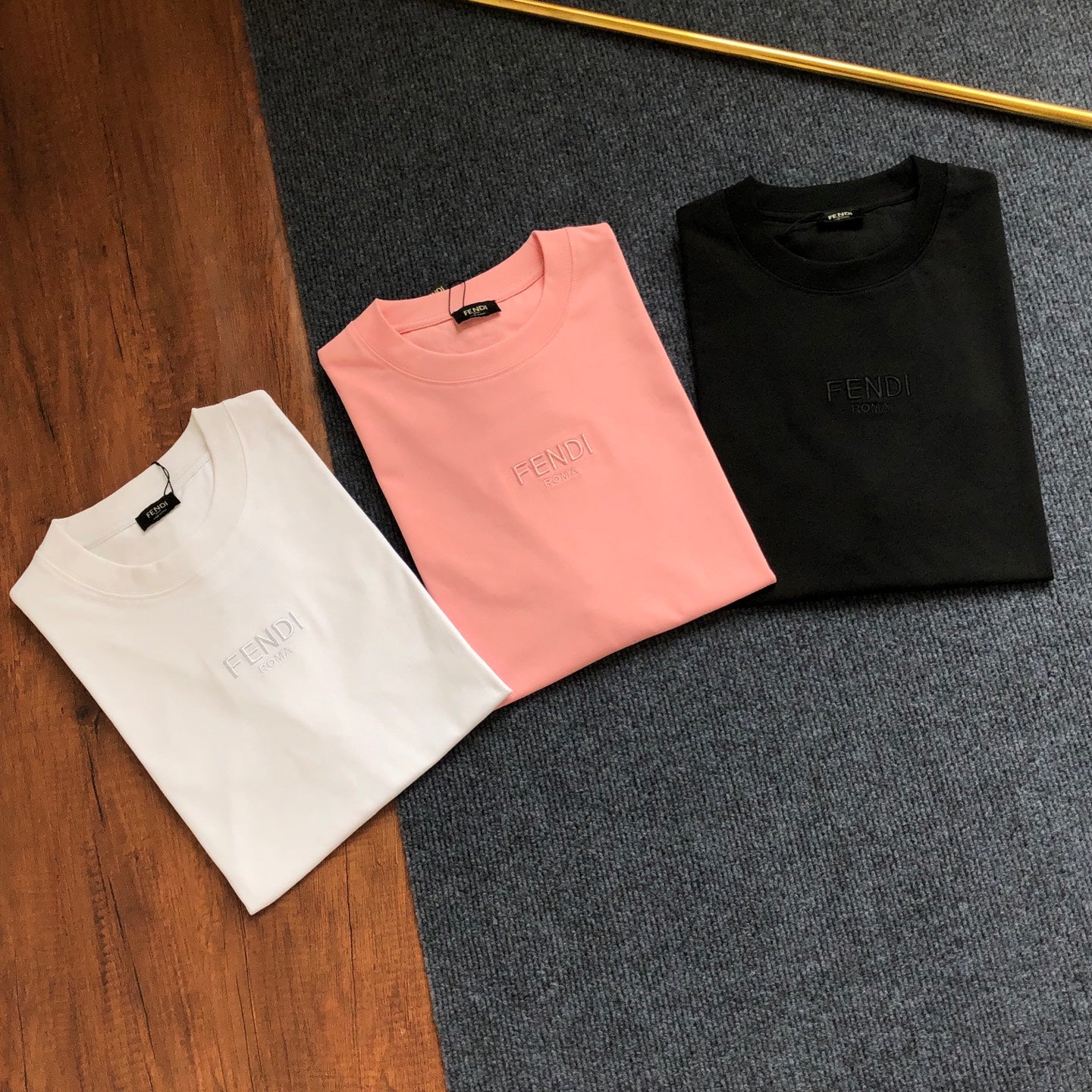 Fendi Letter Embroidery Crewneck T-Shirt – 2026SS