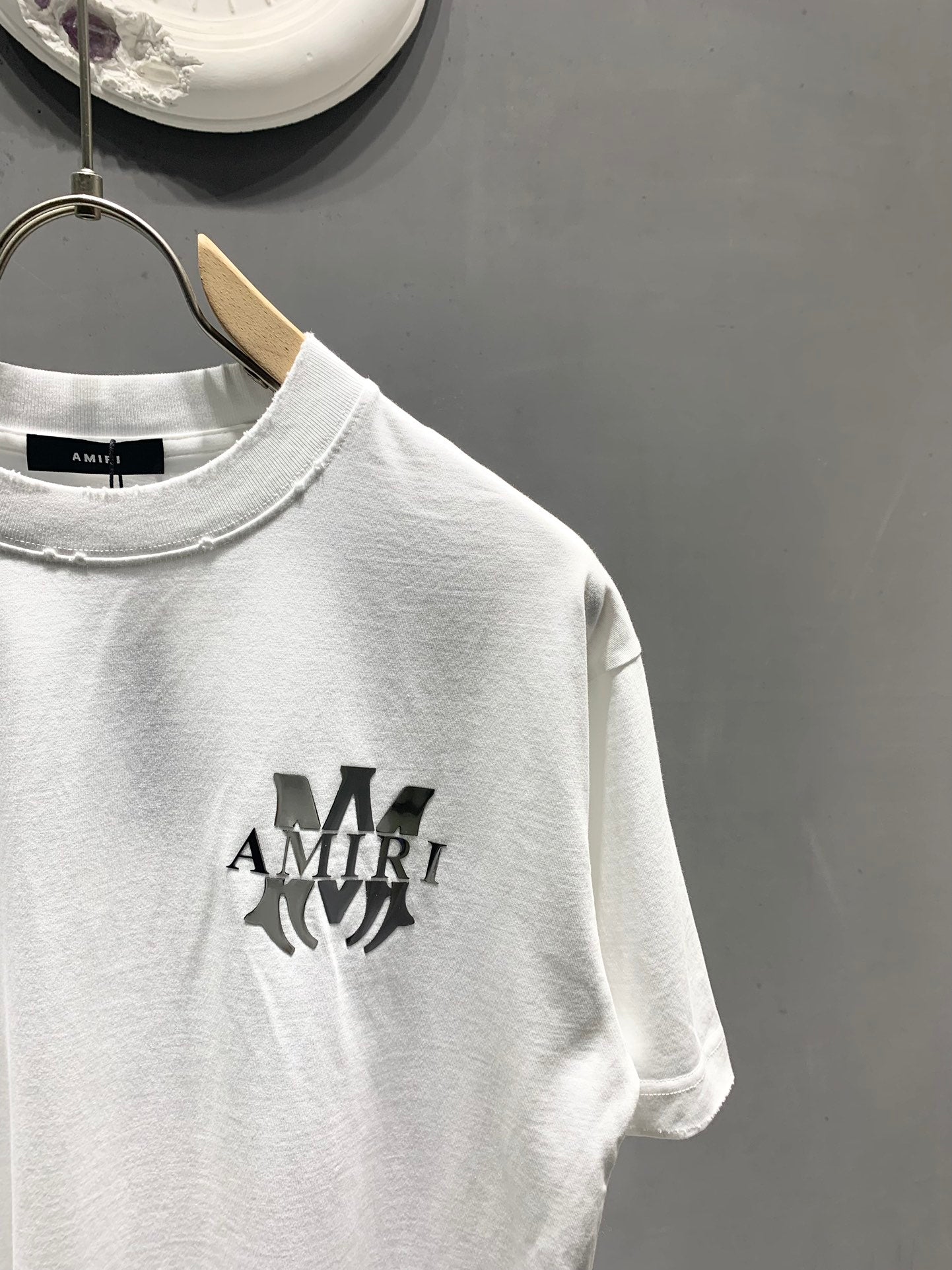 Amiri Laser-Cut Logo Distressed T-Shirt