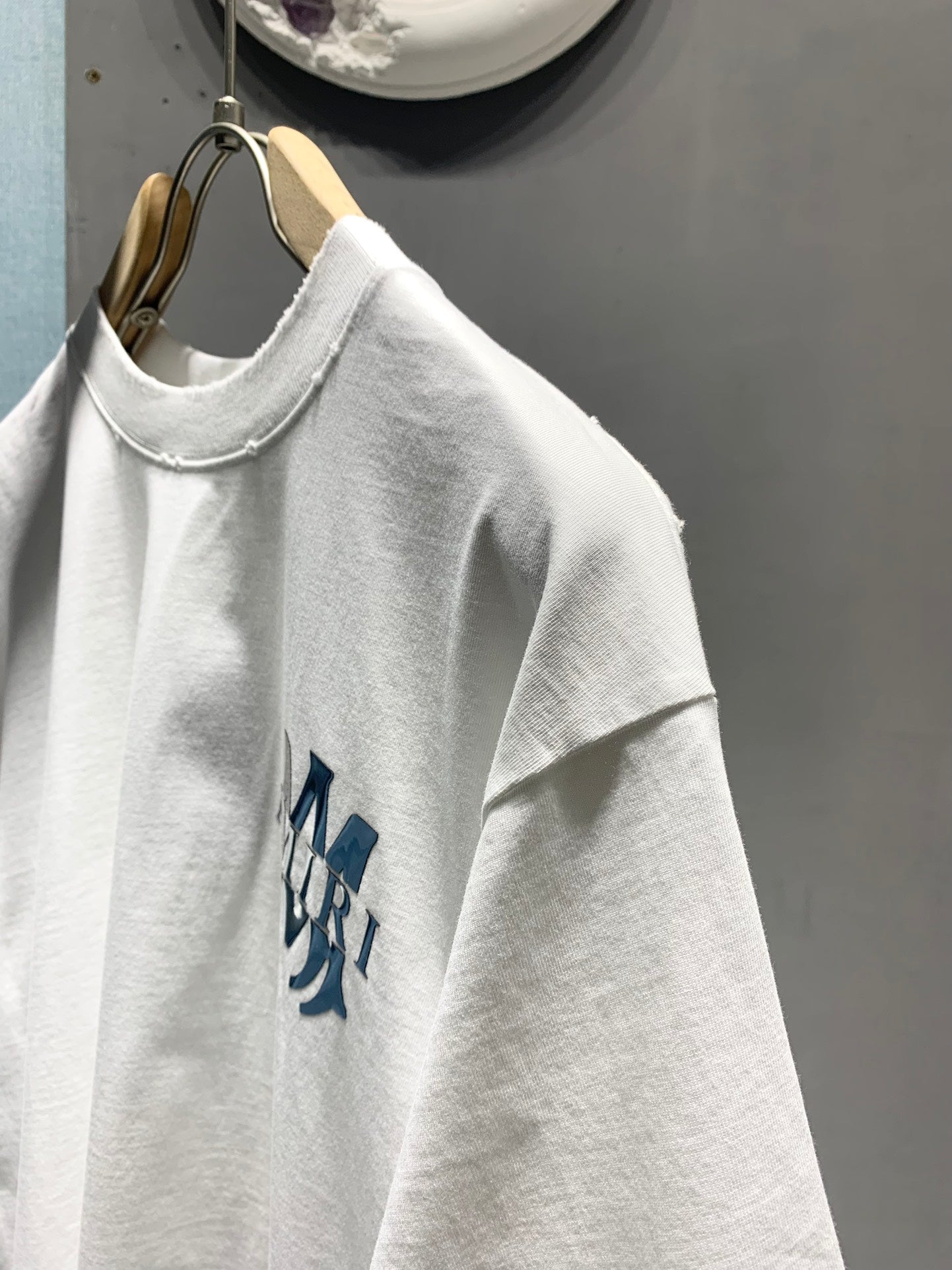 Amiri Laser-Cut Logo Distressed T-Shirt