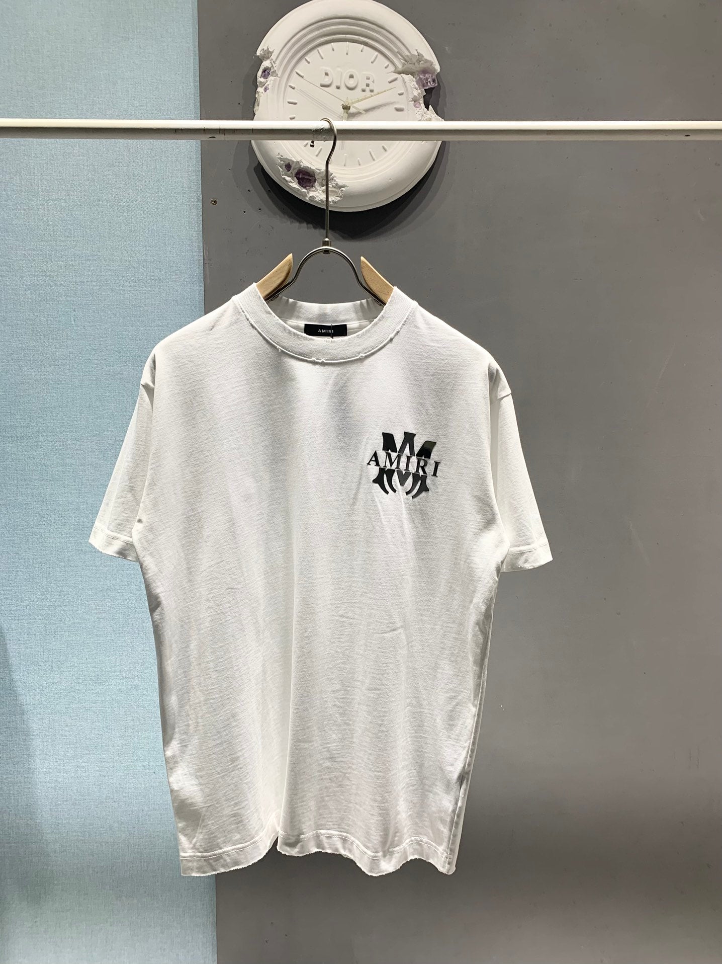 Amiri Laser-Cut Logo Distressed T-Shirt