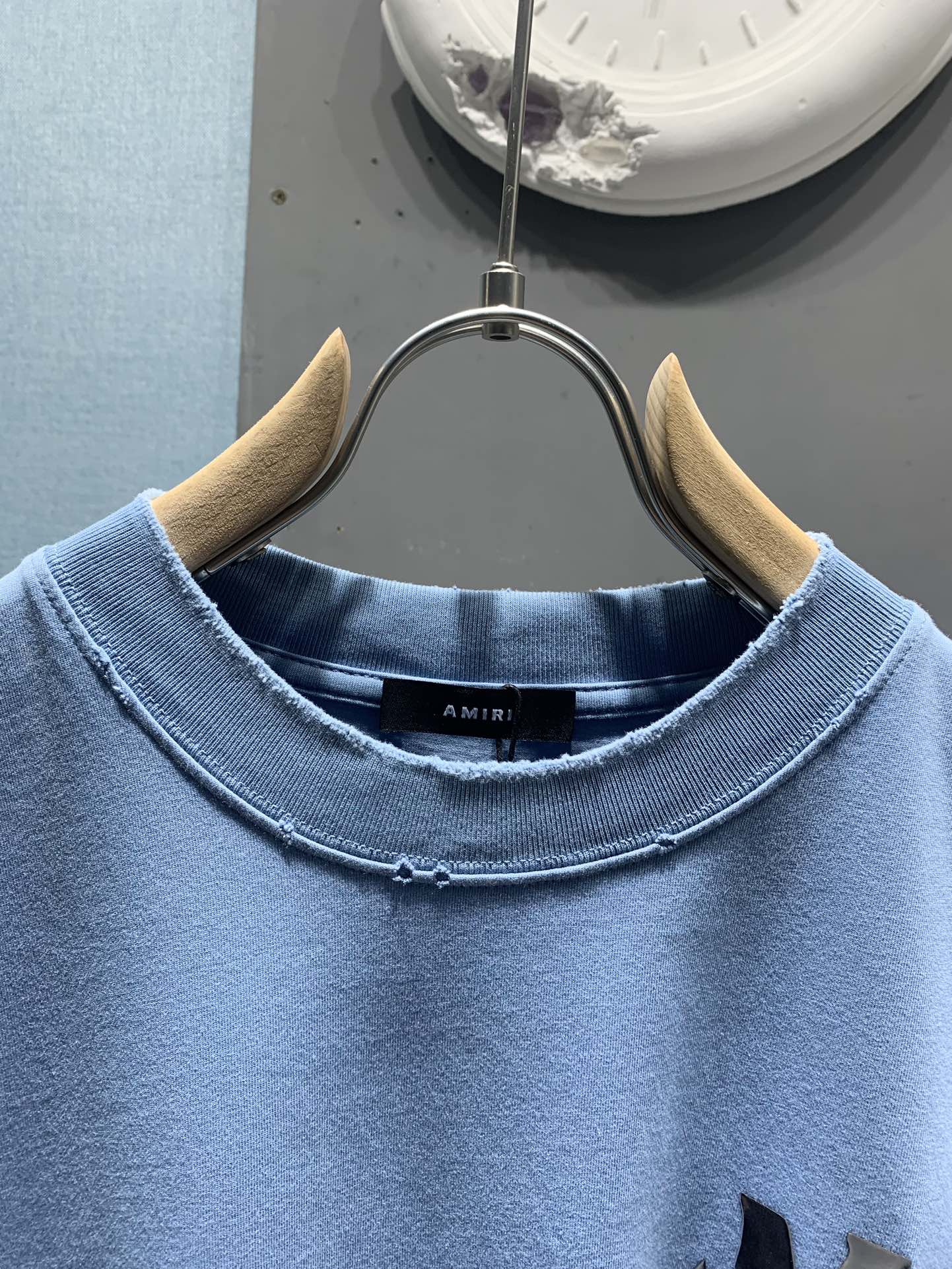 Amiri Laser-Cut Logo Distressed T-Shirt