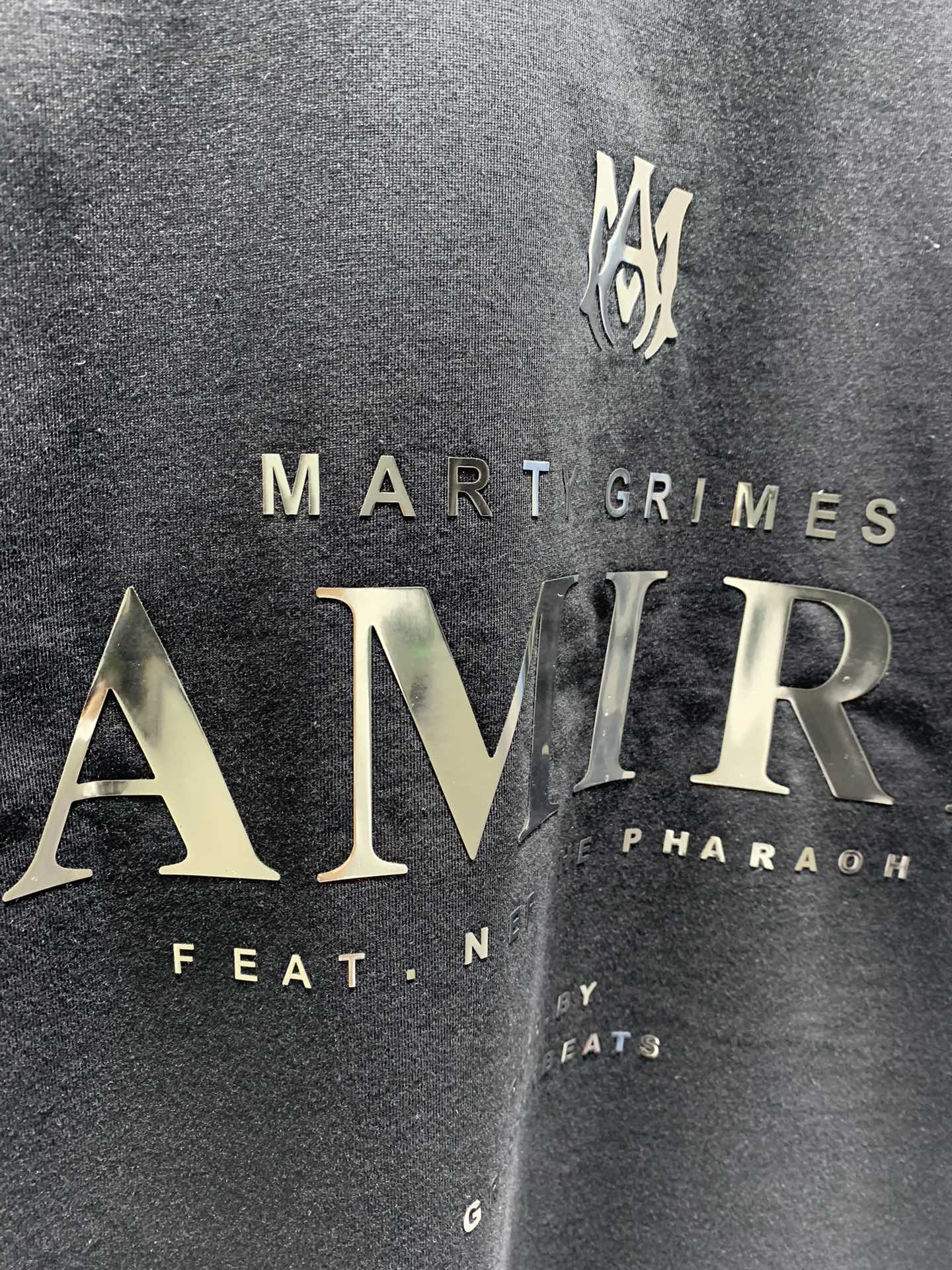 Amiri Laser-Cut Logo Distressed T-Shirt