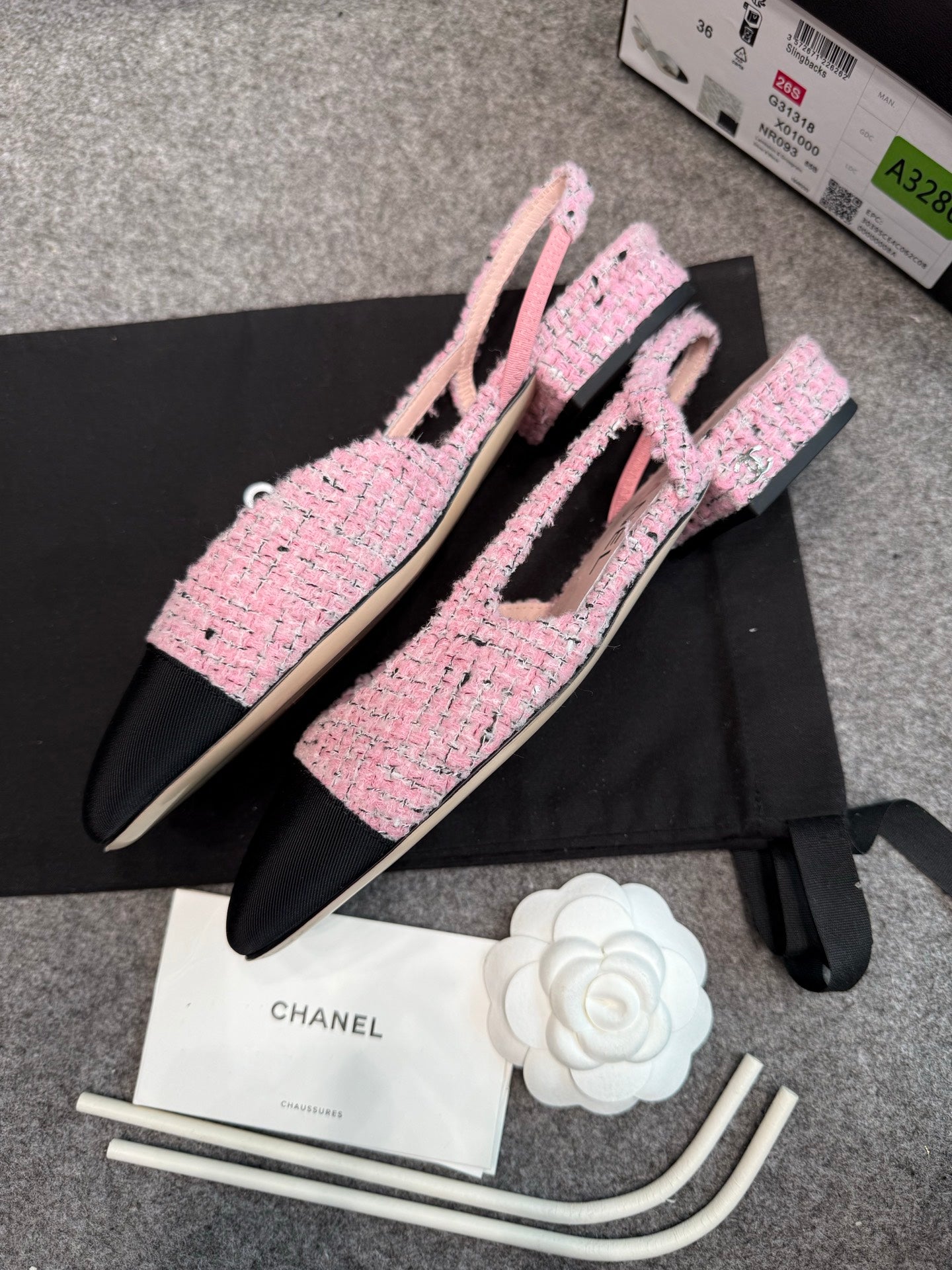 Chanel Classic Pink Tweed Slingbacks