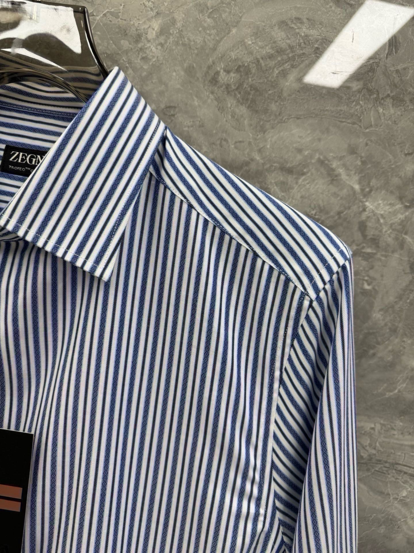 Zegna Vertical Striped Cotton Shirt – Spring/Summer Collection – 26SS