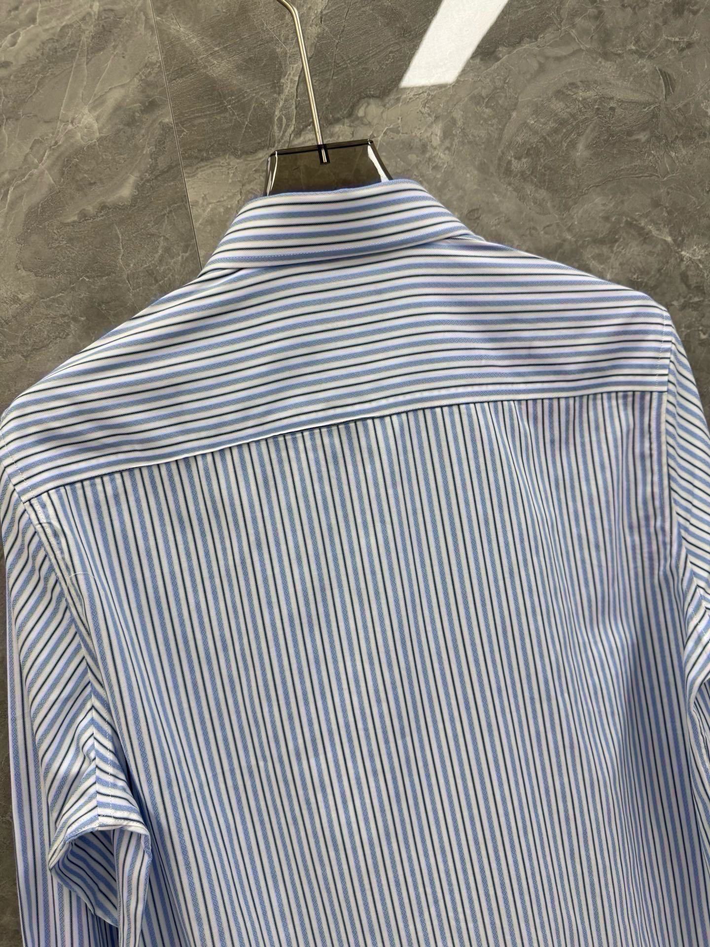 Zegna Vertical Striped Cotton Shirt – Spring/Summer Collection – 26SS