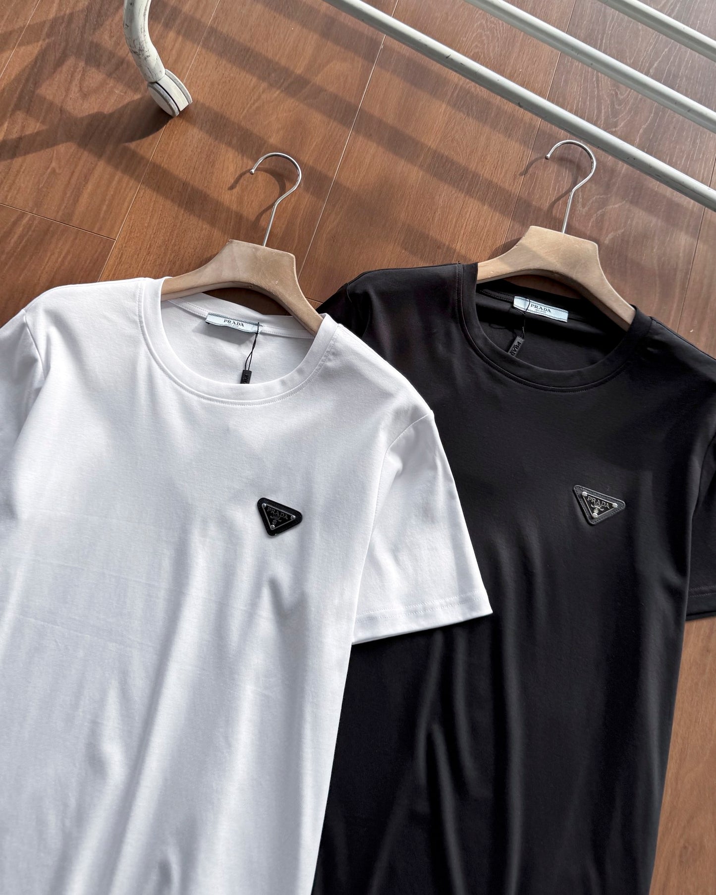 Prada Embroidered Logo Mercerized Cotton T-Shirt