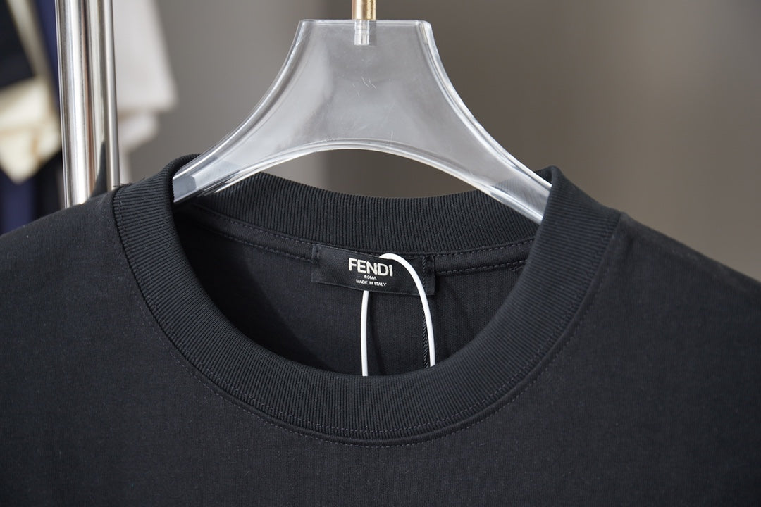 Fendi Embroidered Logo Rhinestone T-Shirt – 26SS Early Spring Collection