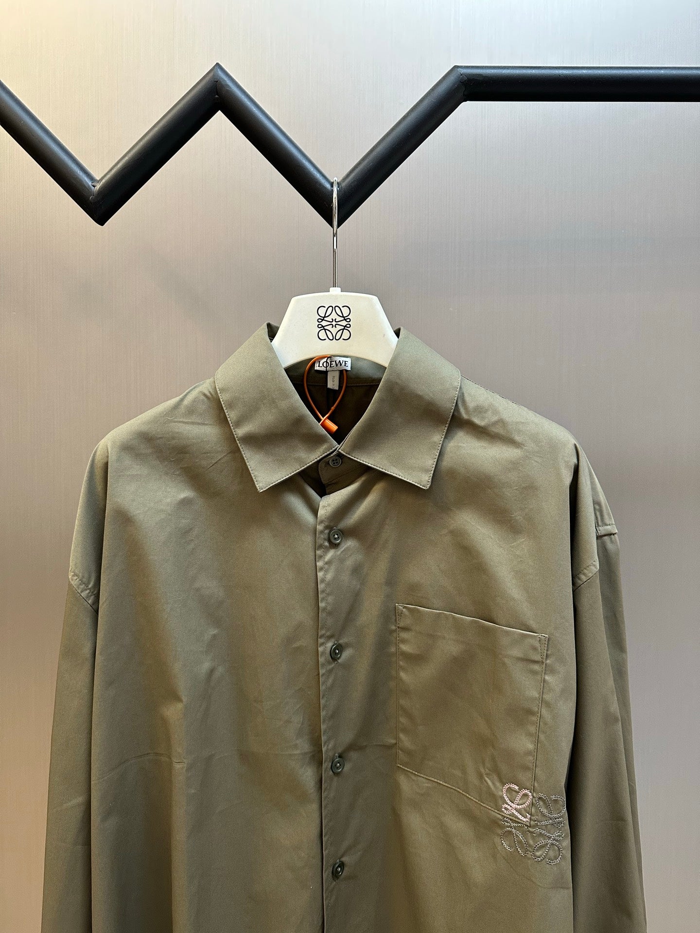 Loewe Anagram Two-Tone Embroidered Pocket Shirt