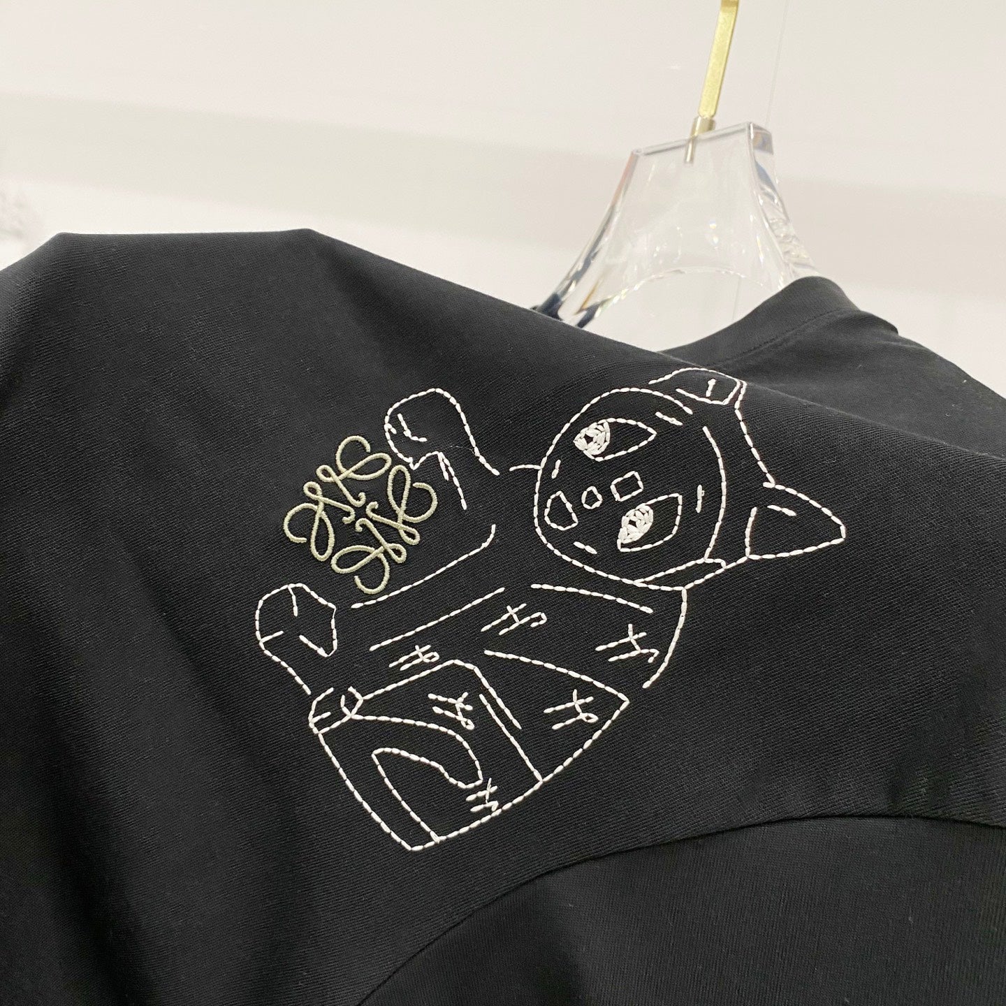 Loewe Cat Embroidery Cotton T-Shirt