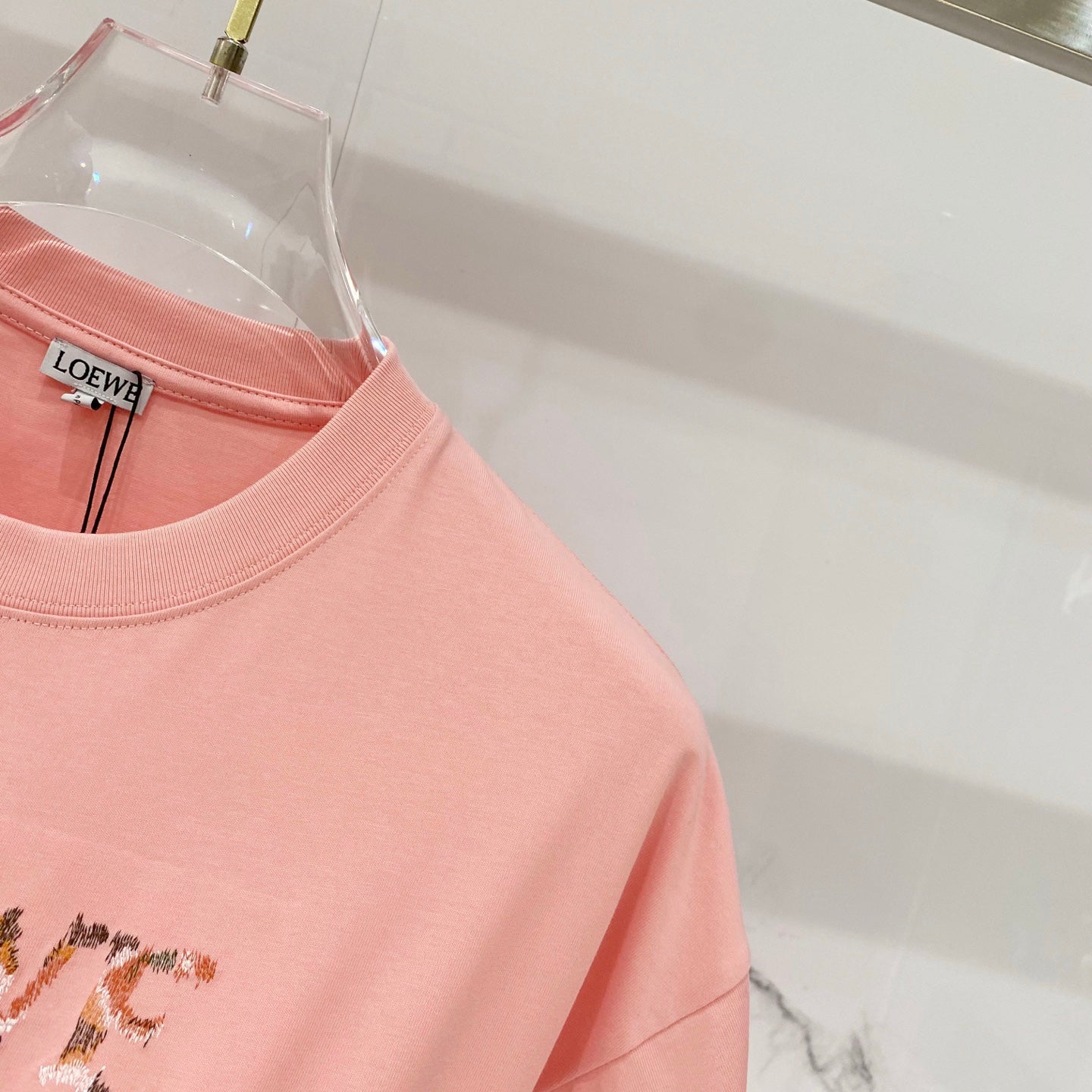 Loewe Rainbow Logo Embroidered Cotton T-Shirt