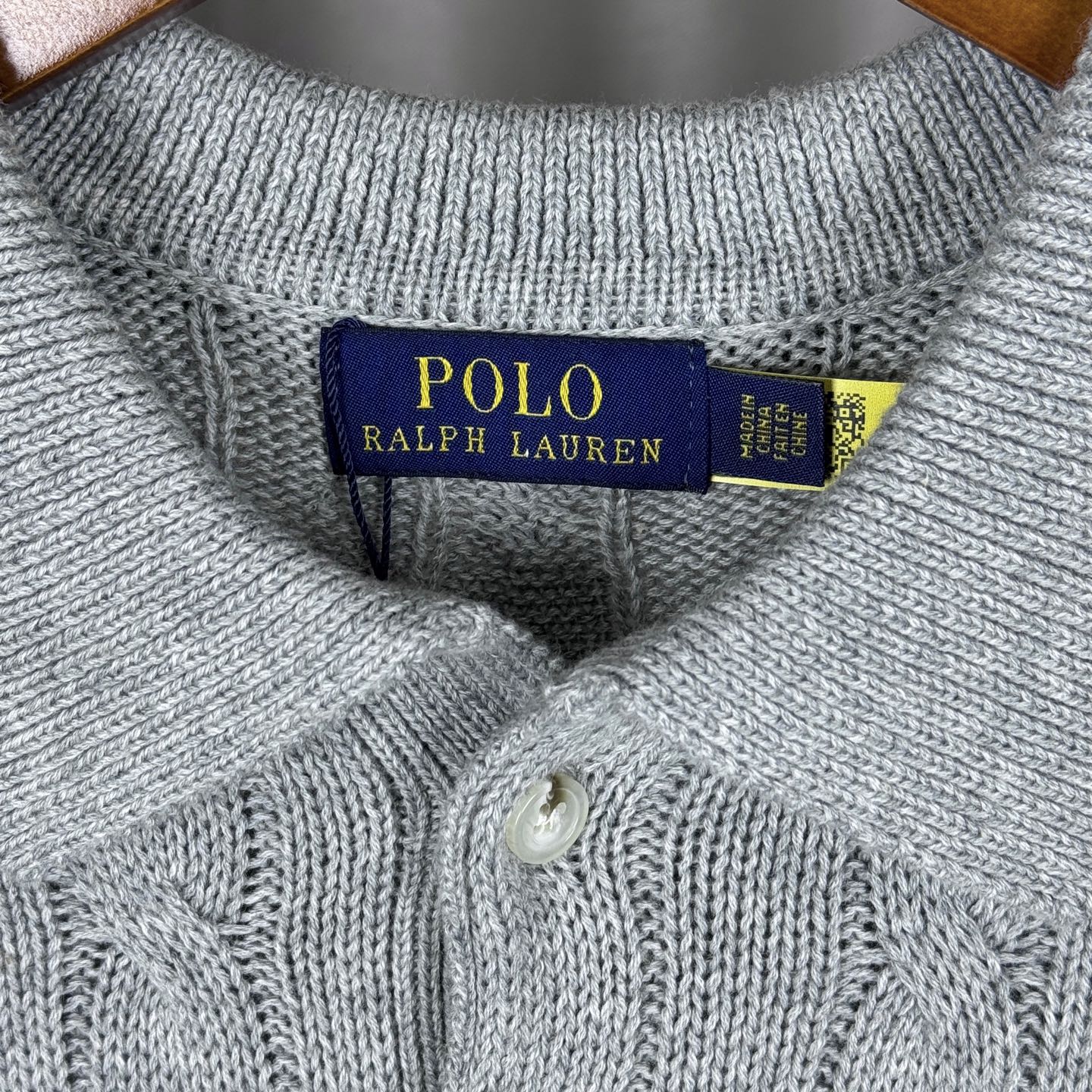 Ralph Lauren Classic Cable Knit Polo Sweater