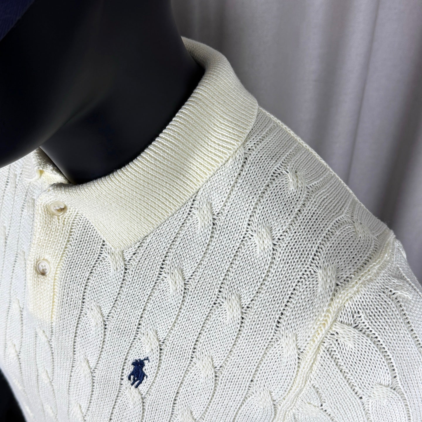Ralph Lauren Classic Cable Knit Polo Sweater