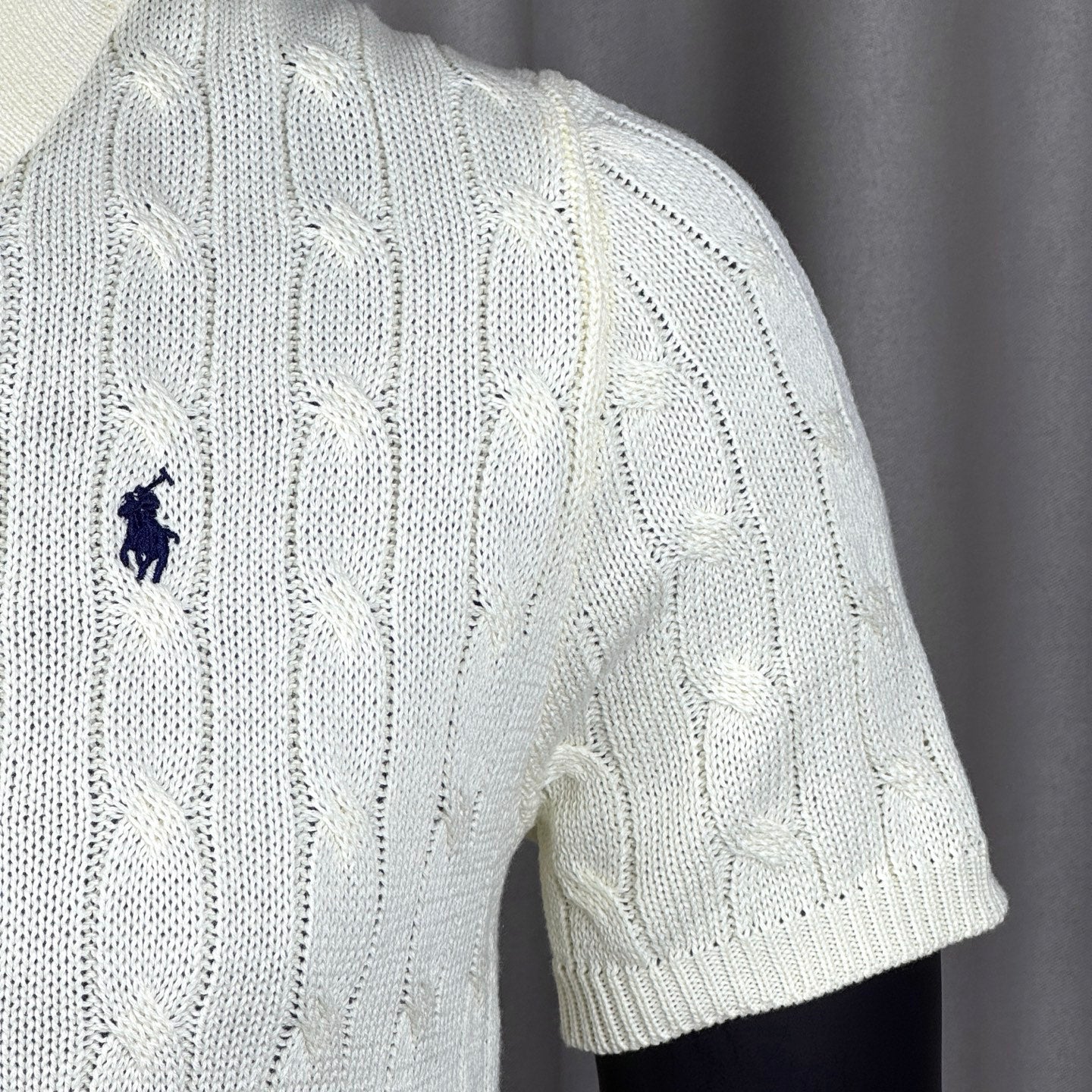 Ralph Lauren Classic Cable Knit Polo Sweater