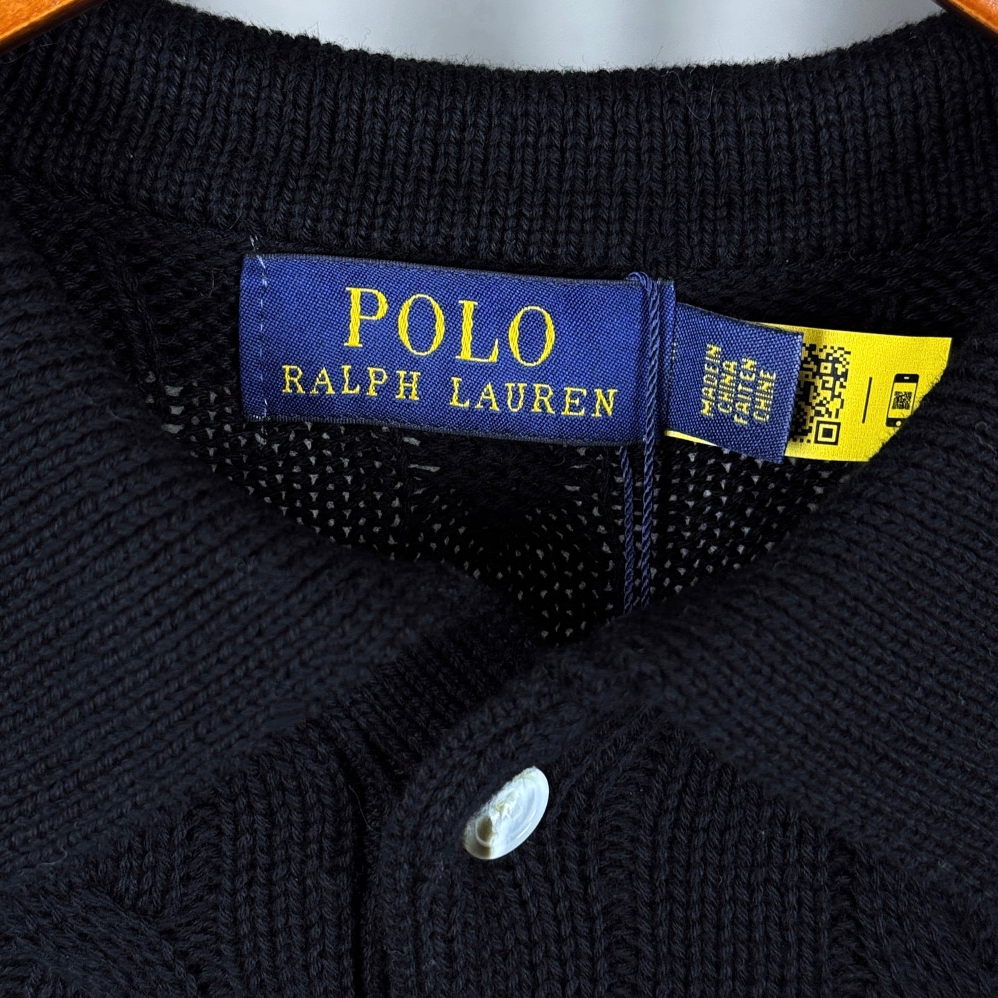 Ralph Lauren Classic Cable Knit Polo Sweater