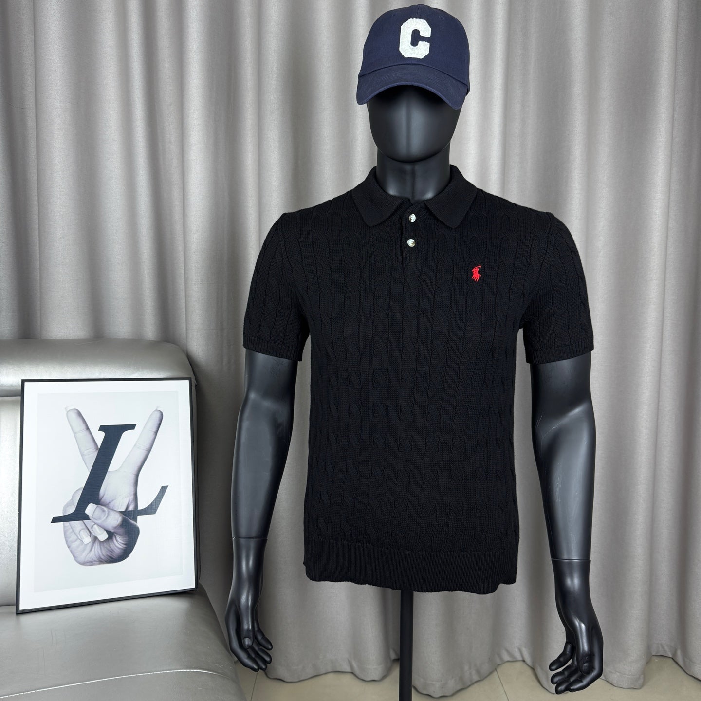 Ralph Lauren Classic Cable Knit Polo Sweater