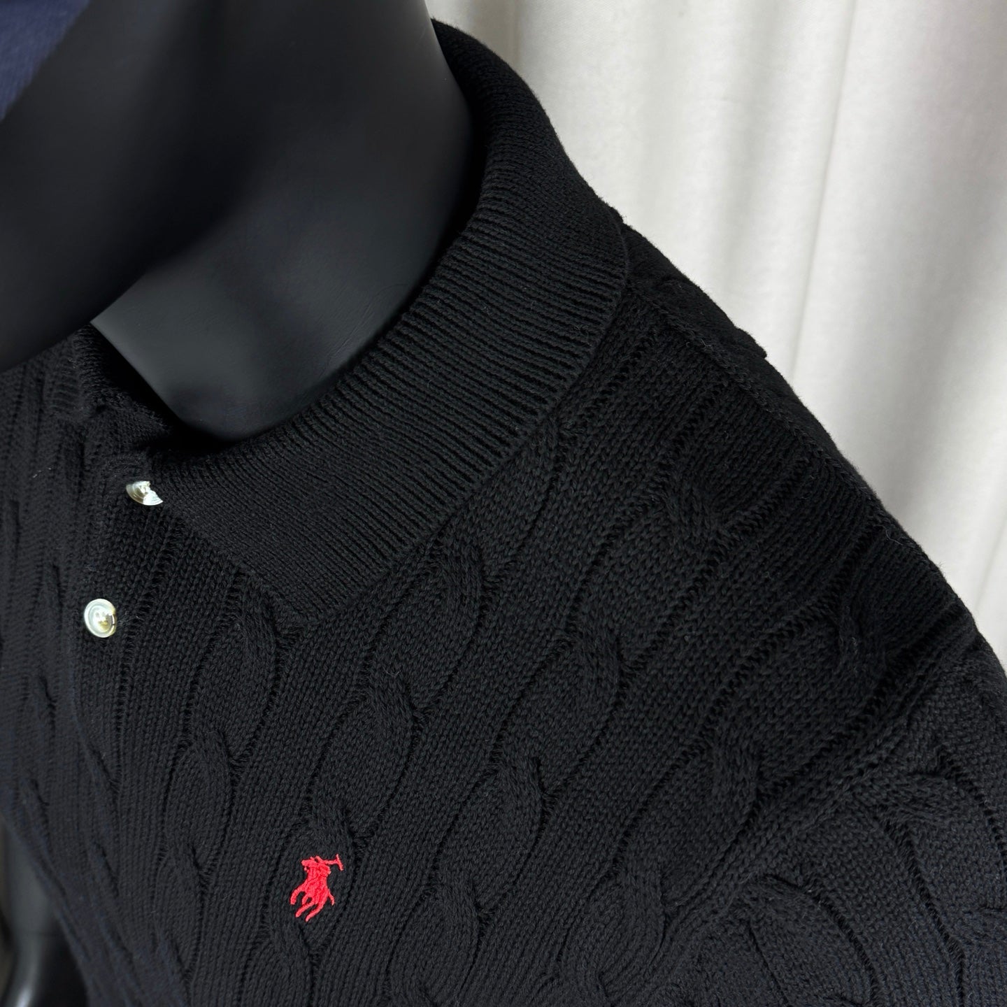 Ralph Lauren Classic Cable Knit Polo Sweater