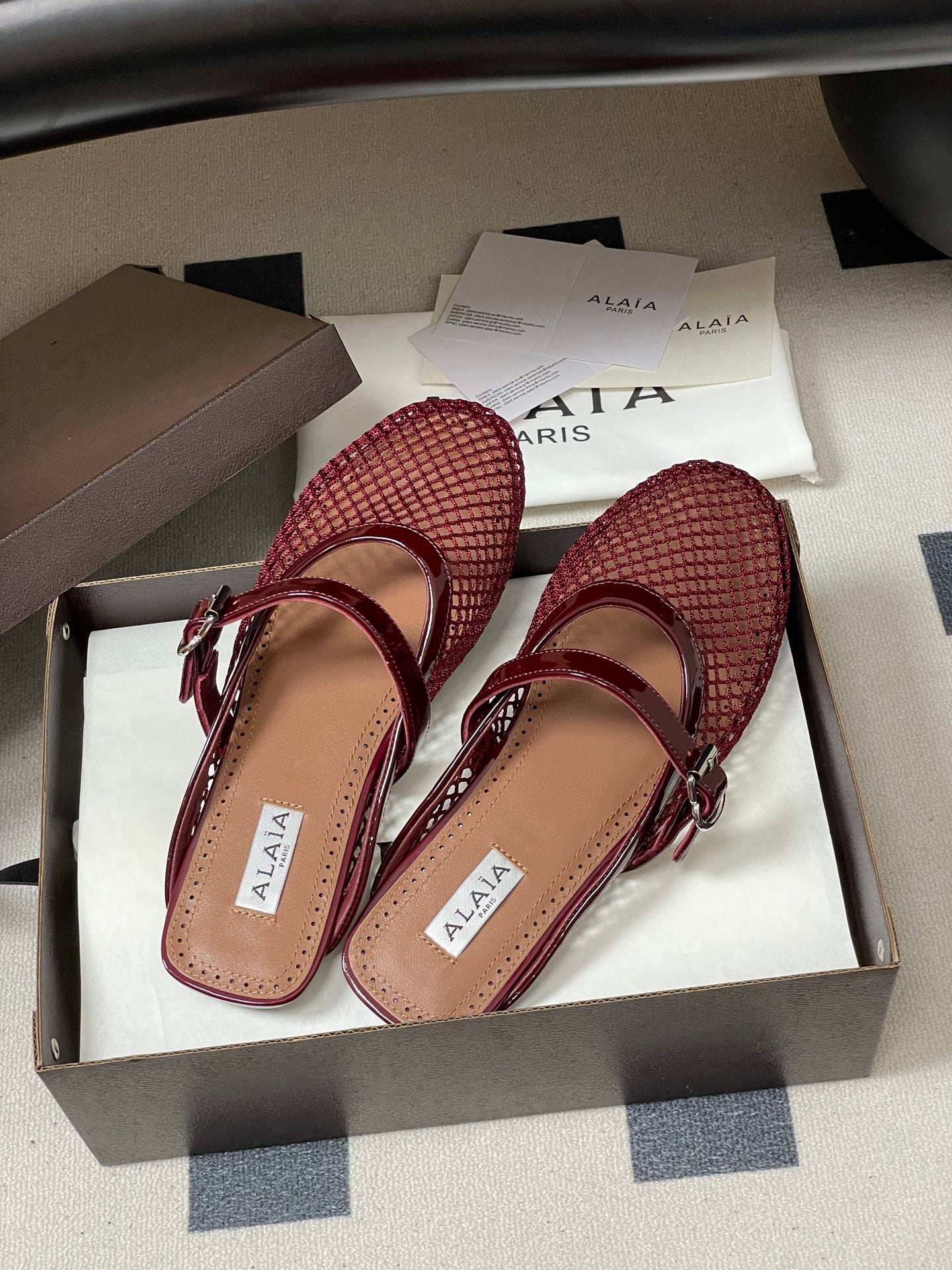 Alaïa Crystal Fishnet Ballet Mules – Spring/Summer Collection – 2026SS