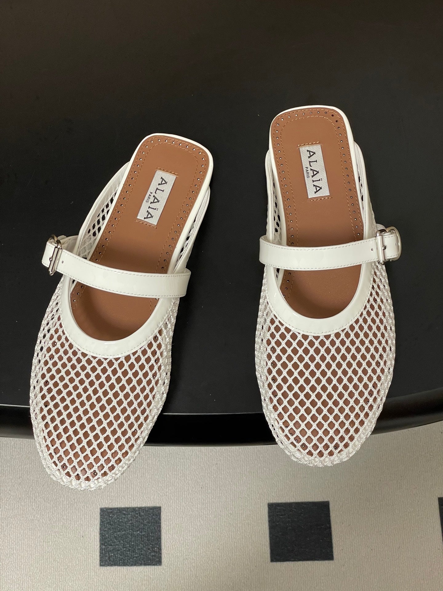Alaïa Crystal Fishnet Ballet Mules – Spring/Summer Collection – 2026SS