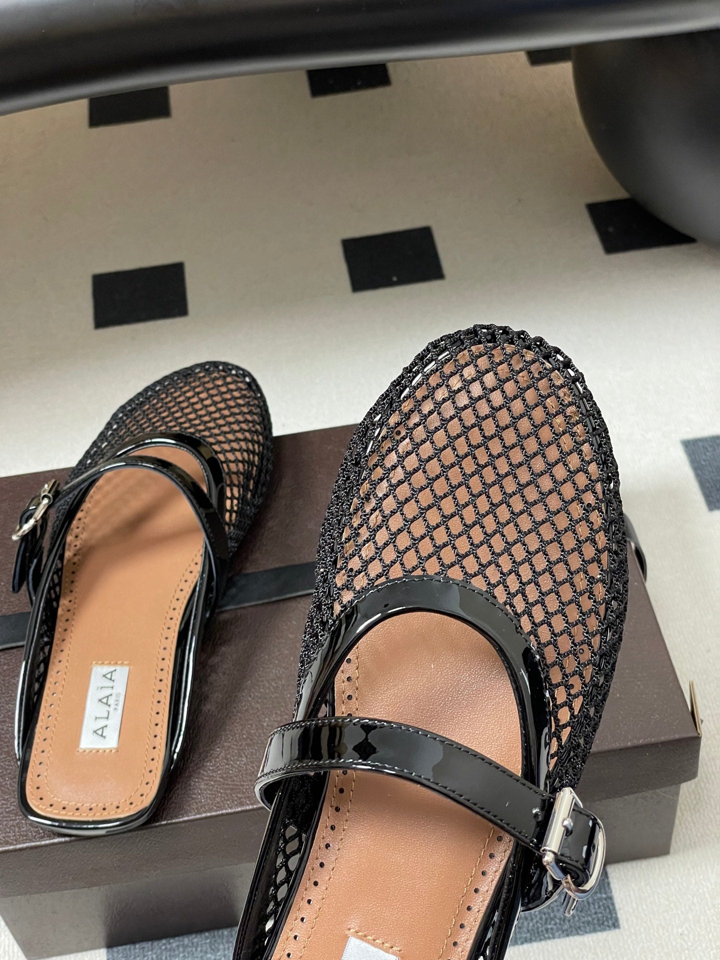 Alaïa Crystal Fishnet Ballet Mules – Spring/Summer Collection – 2026SS