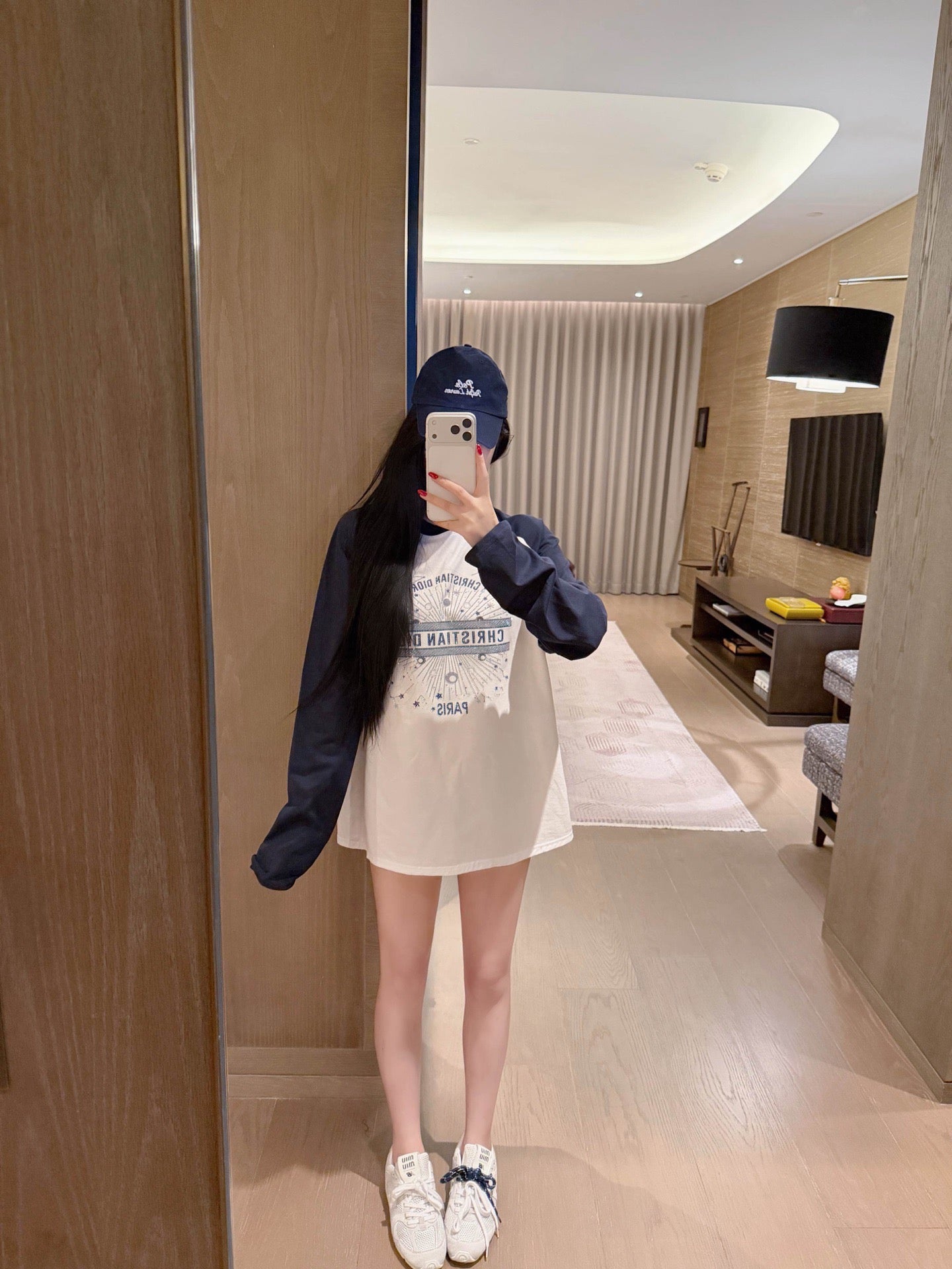 Dior Constellation Print Rhinestone Raglan T-Shirt