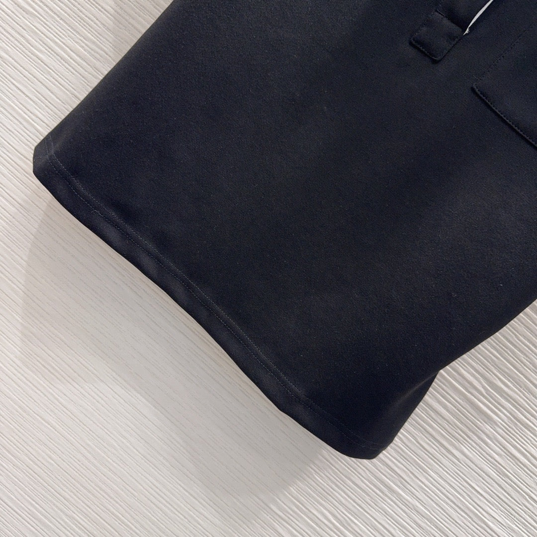 Prada Letter Triangle Logo Pleated Skirt Set