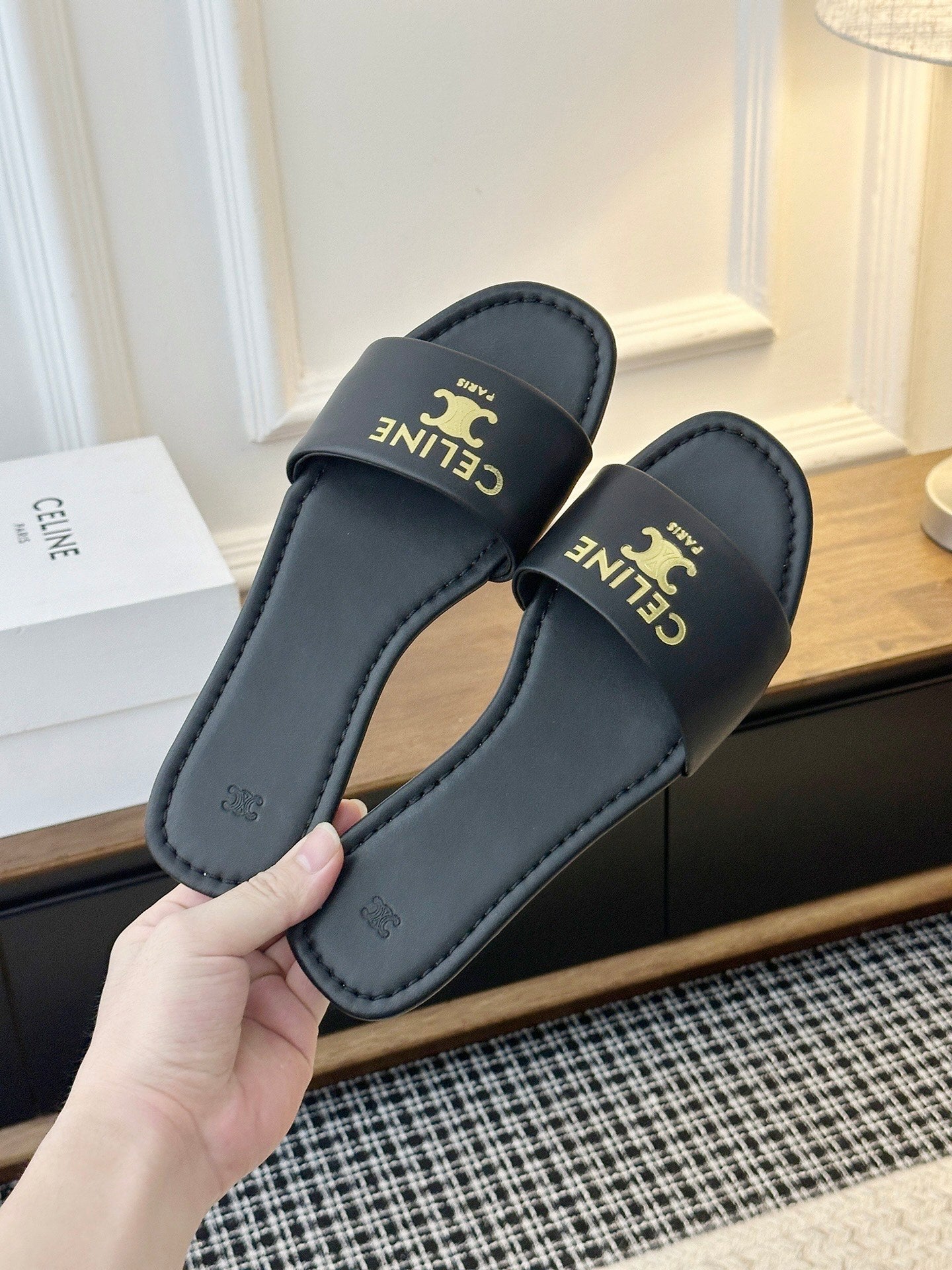 Celine Minimalist Triomphe Flat Sandals – Summer Collection