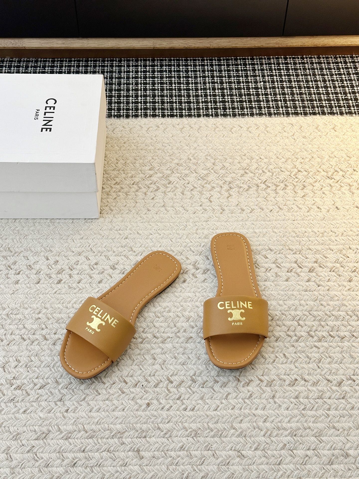 Celine Minimalist Triomphe Flat Sandals – Summer Collection