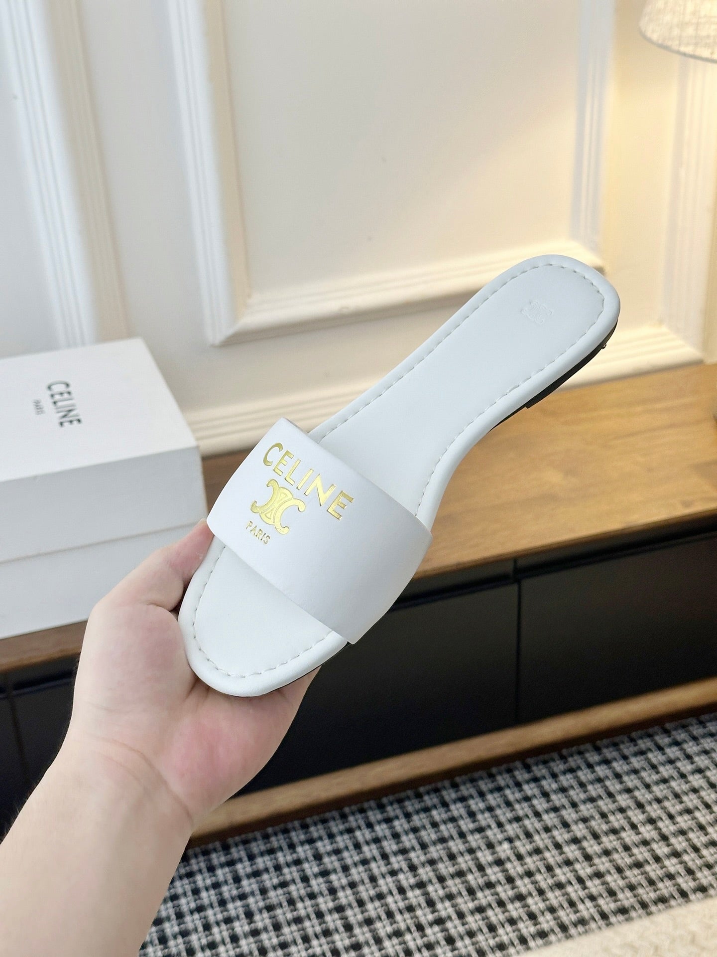 Celine Minimalist Triomphe Flat Sandals – Summer Collection