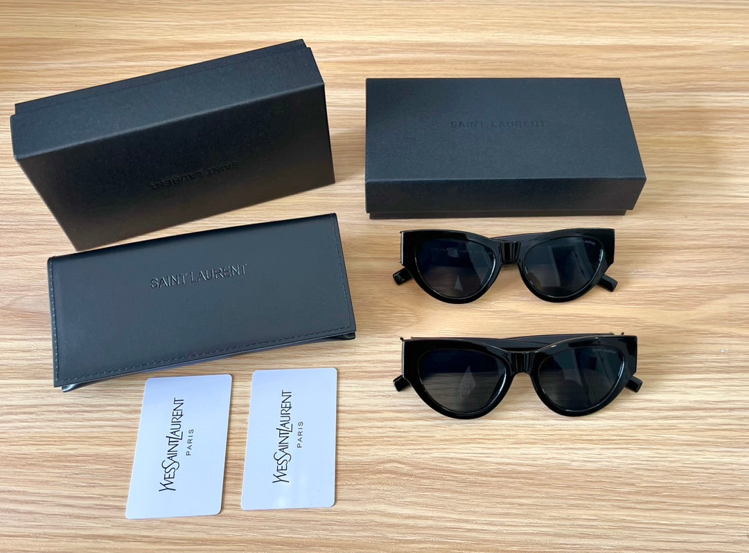 Saint Laurent YSL Gold Logo Acetate Sunglasses