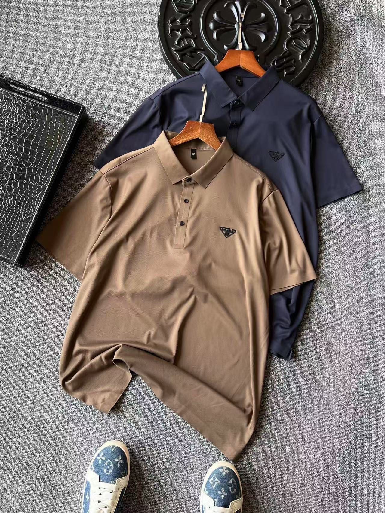 Prada Ice Oxygen Silk Seamless Polo Shirt