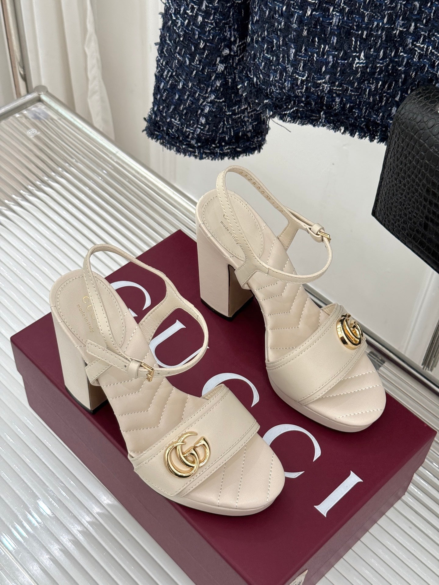 Gucci Metal Double G Platform Heeled Sandals – 26WF