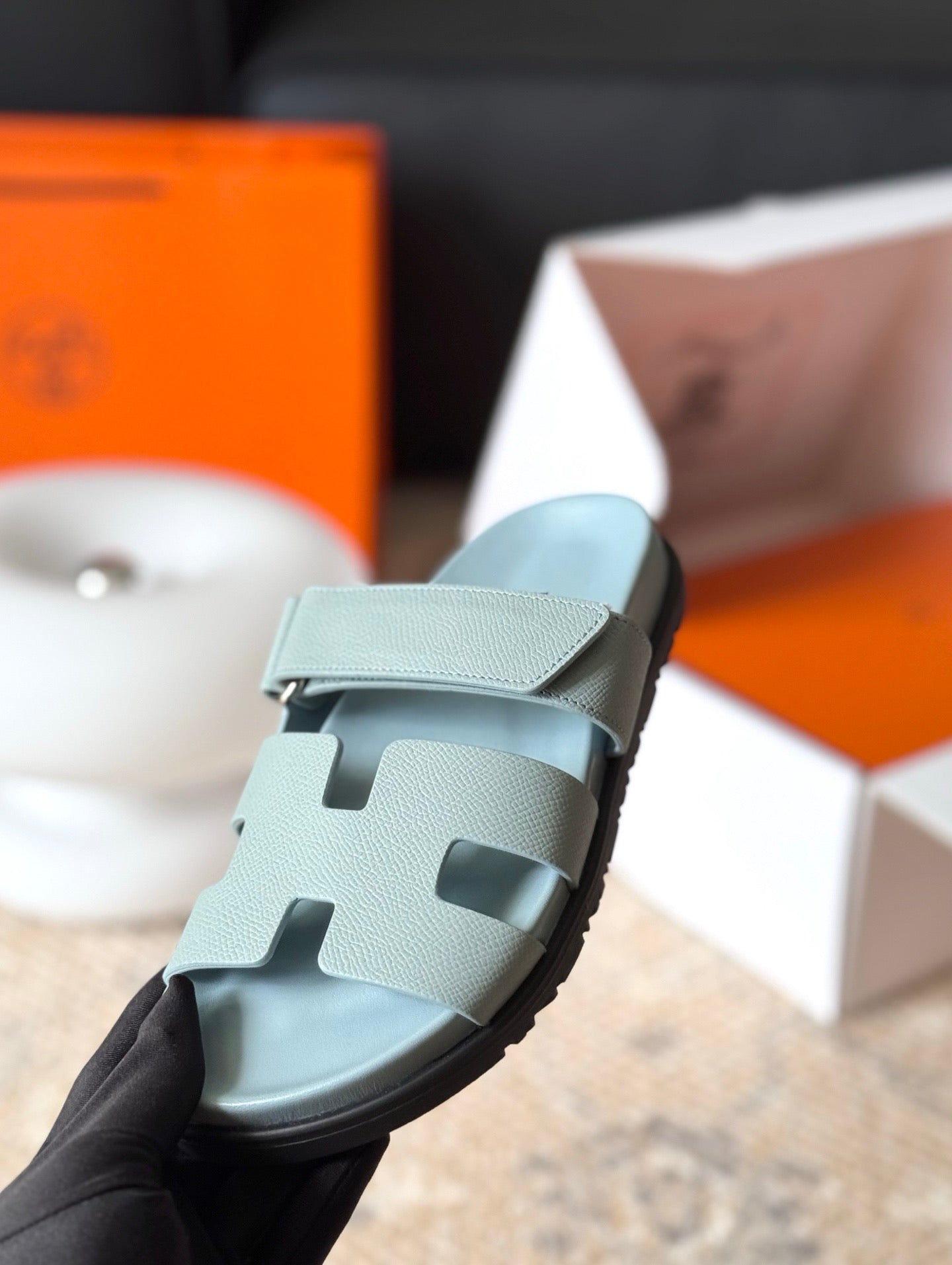 Hermès Chypre Leather Sandals