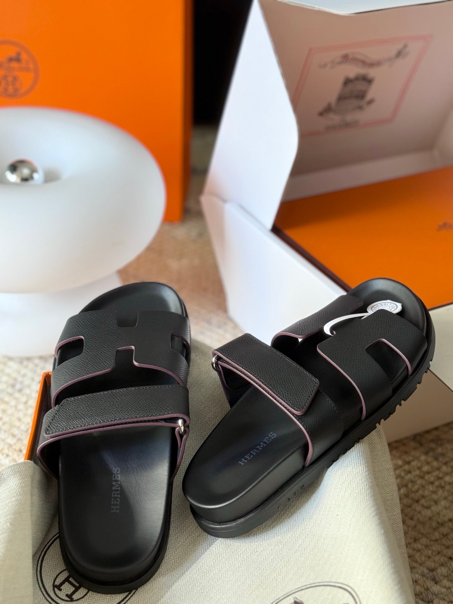 Hermès Chypre Leather Sandals