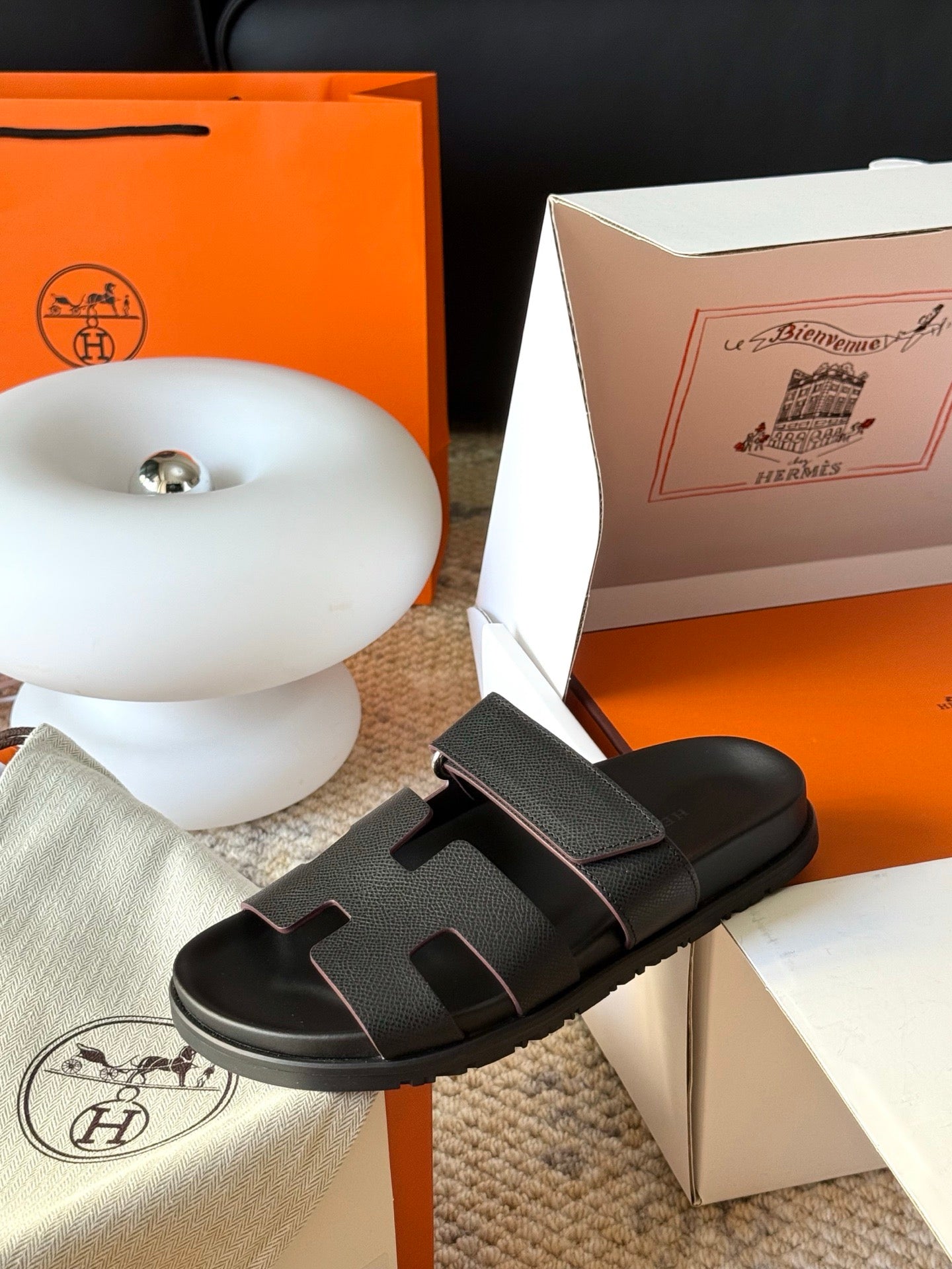 Hermès Chypre Leather Sandals