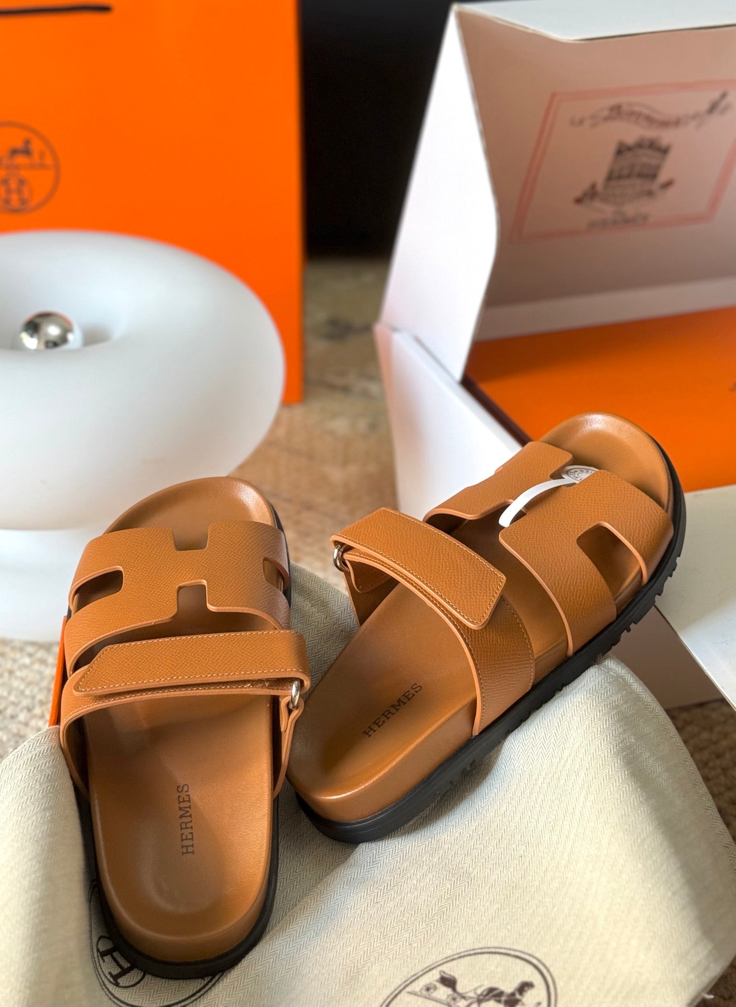 Hermès Chypre Leather Sandals