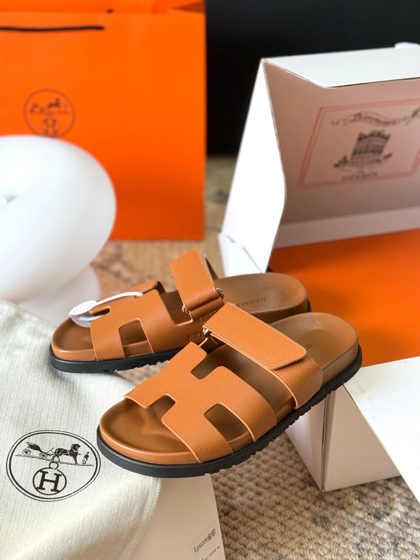 Hermès Chypre Leather Sandals