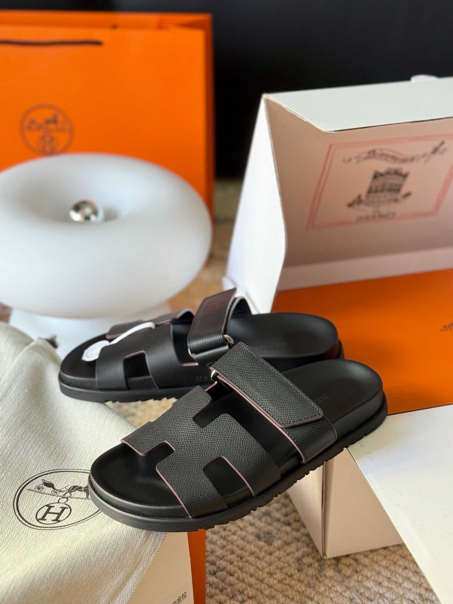 Hermès Chypre Leather Sandals