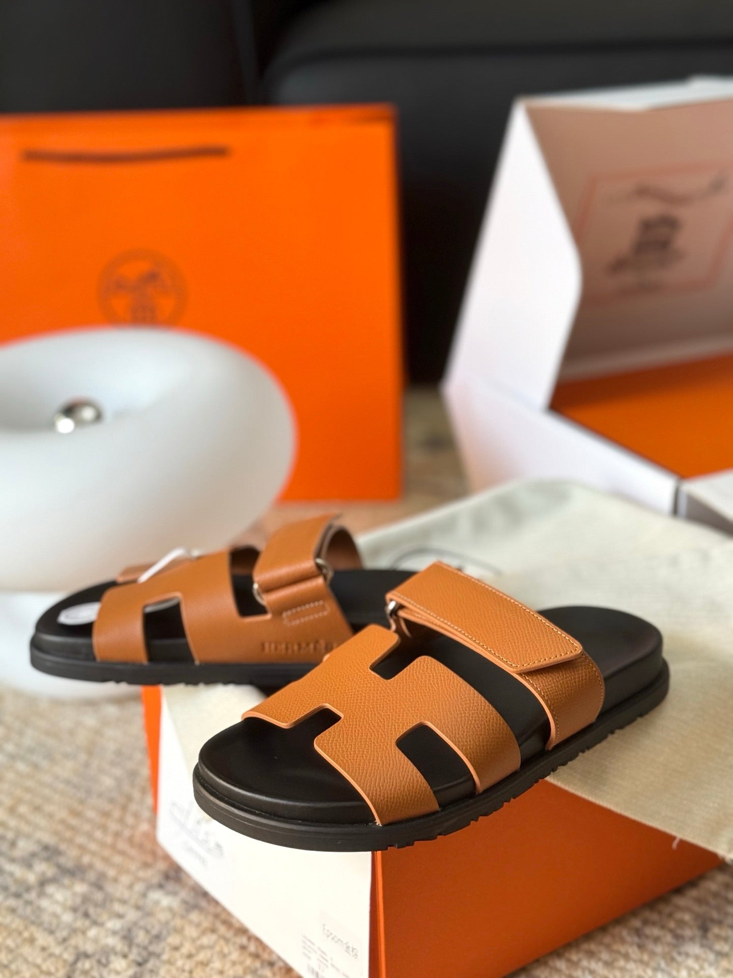 Hermès Chypre Leather Sandals